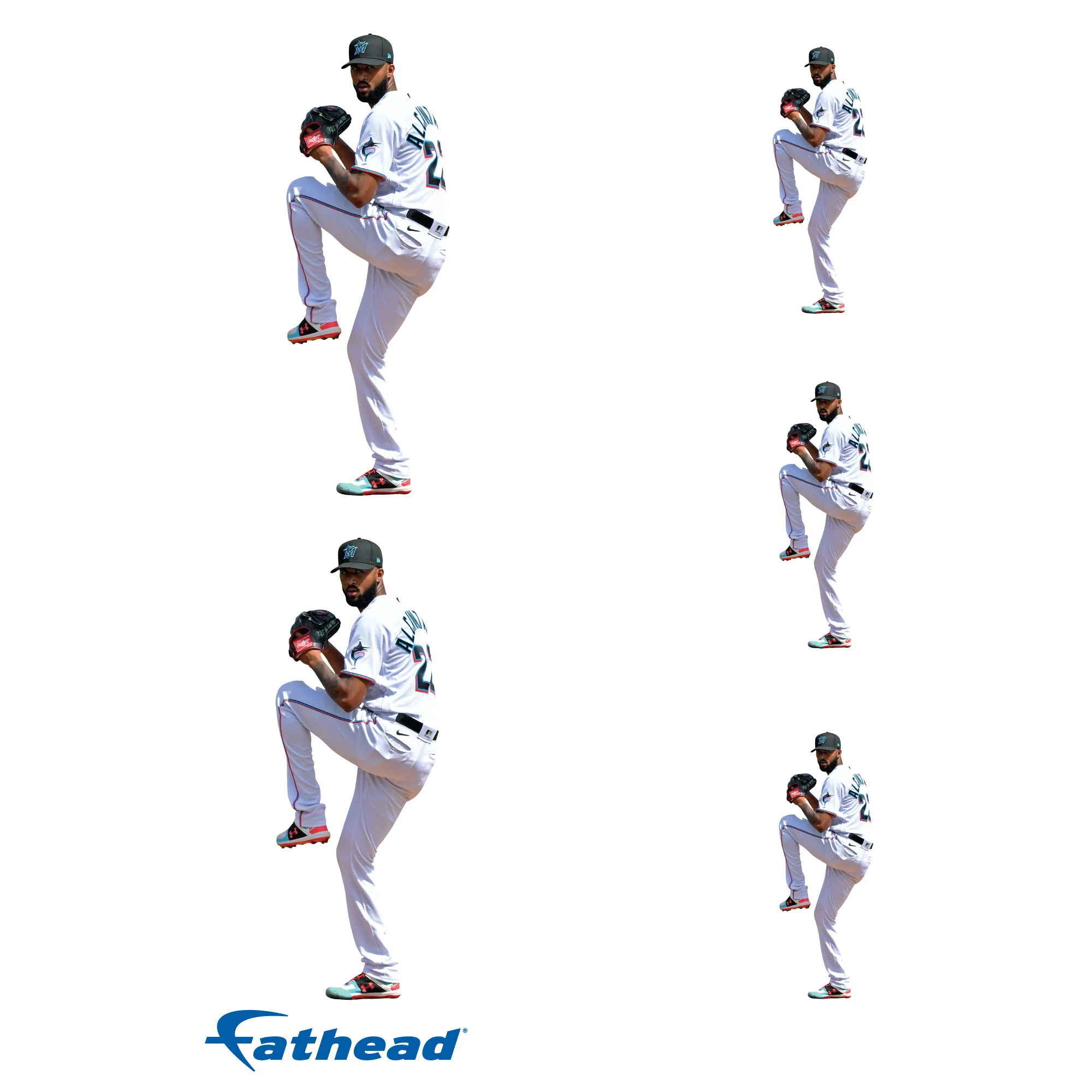 Sandy Alcantara - 5 Player Minis (Mixed Sizes) - Official MLB - Miami Marlins - Reusable Vinyl Decals - Image 3