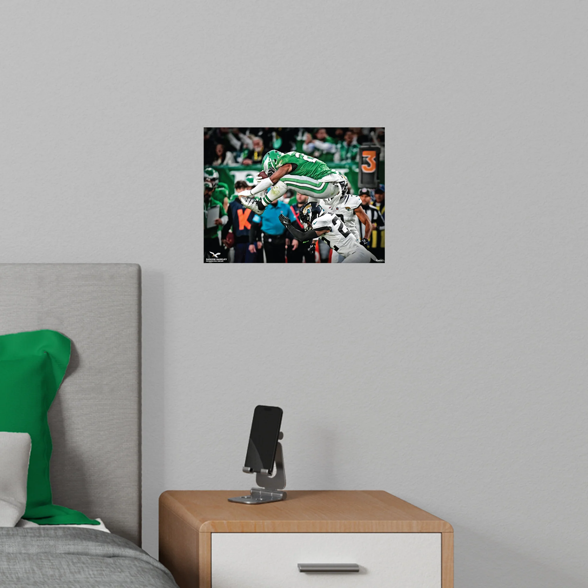 Saquon Barkley - Backward Hurdle Peel & Stick Poster - Official NFL - Philadelphia Eagles Reusable Vinyl Wall Decal - Image 6