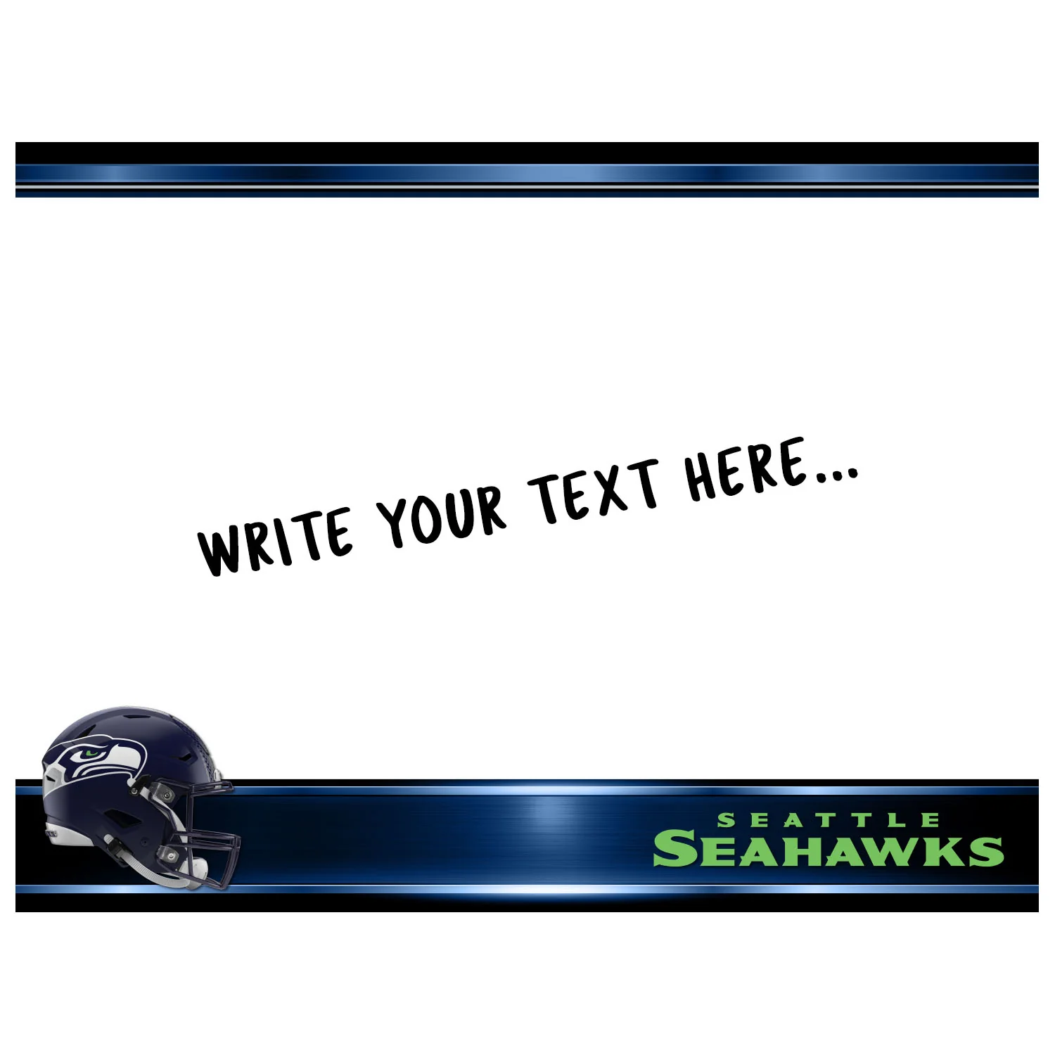 Seattle Seahawks - Helmet - Dry Erase Whiteboard - Official NFL - Reusable Vinyl Wall Decal - Image 2