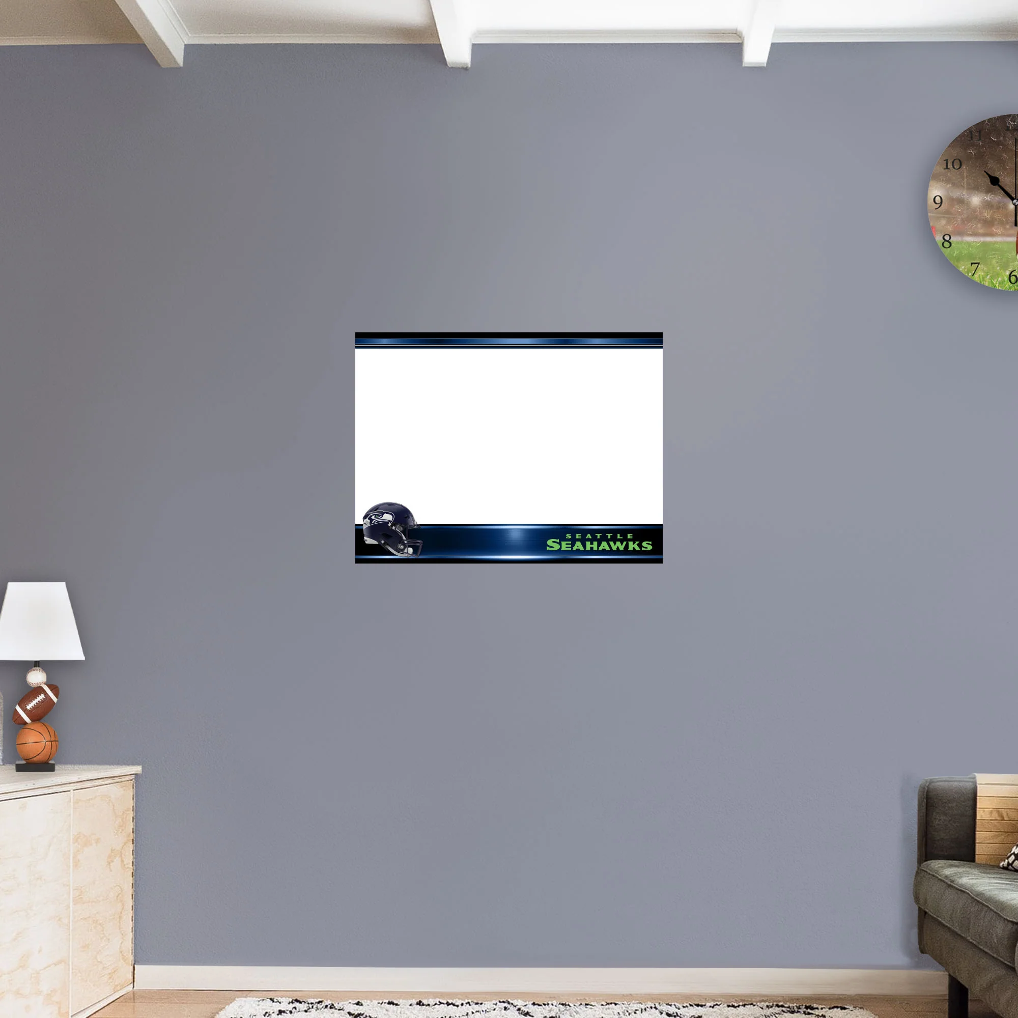 Seattle Seahawks - Helmet - Dry Erase Whiteboard - Official NFL - Reusable Vinyl Wall Decal - Image 9