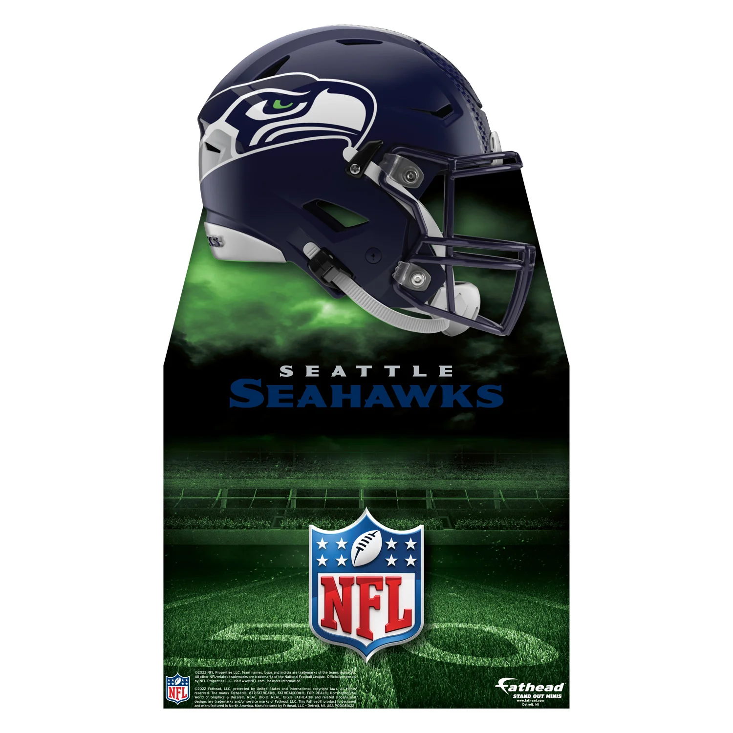 Seattle Seahawks Helmet - Mini Stand Out - Official NFL - Cardstock Cutout - Image 2