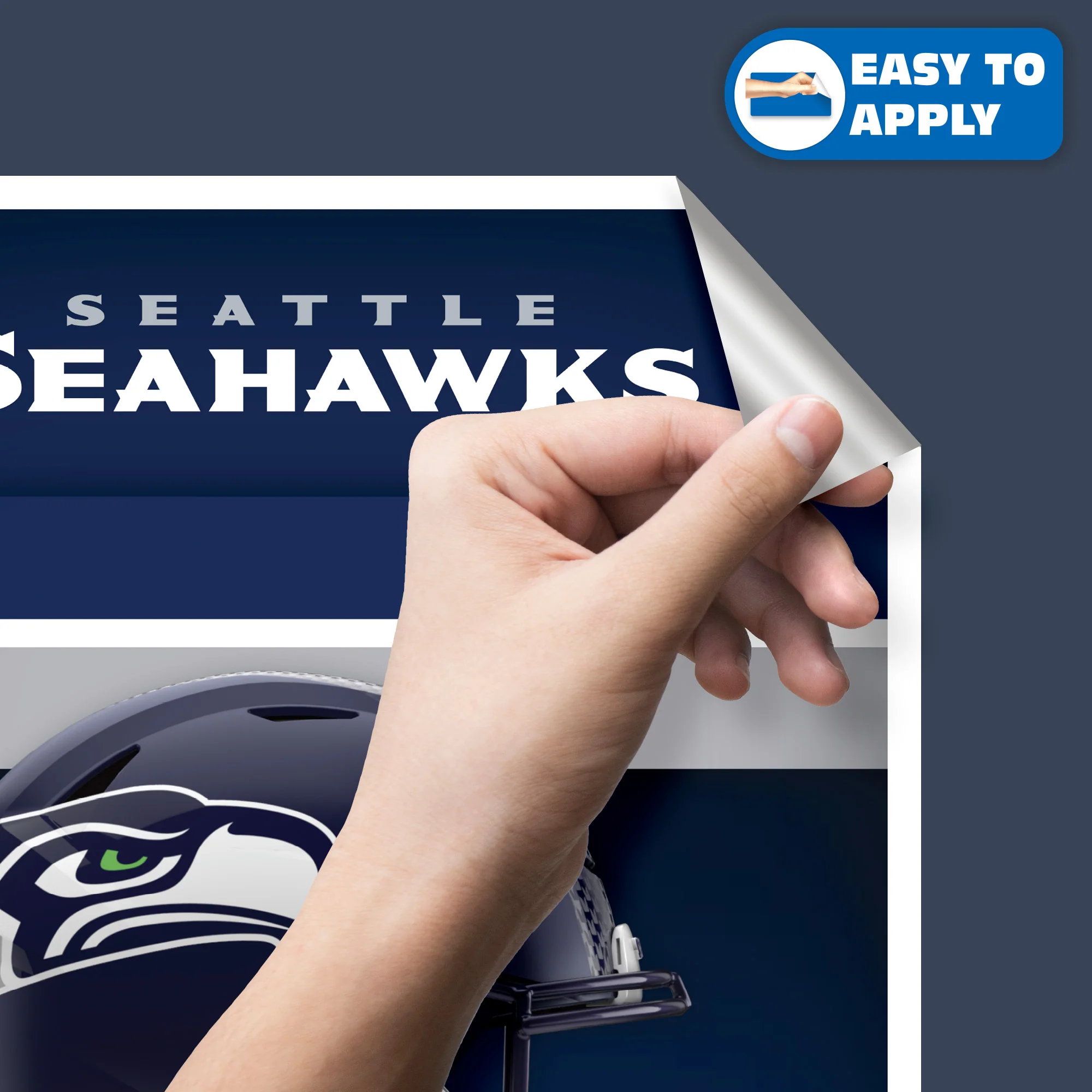 Seattle Seahawks - Helmet Series - Peel & Stick Poster - Official NFL - Reusable Vinyl Wall Decal - Image 4