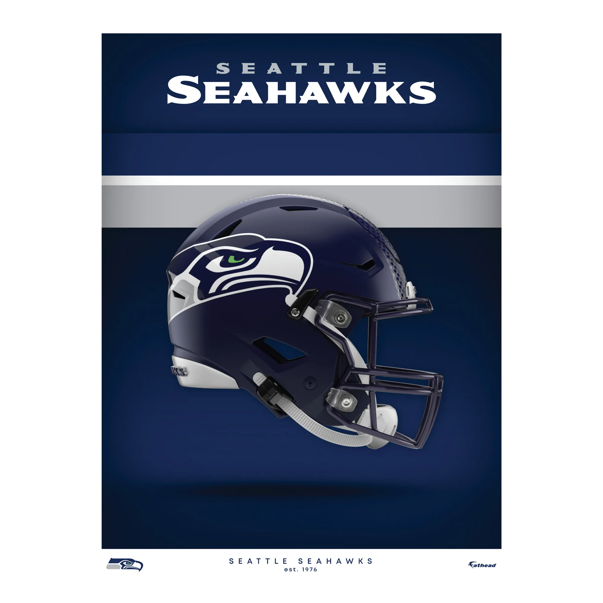 Seattle Seahawks - Helmet Series - Peel & Stick Poster - Official NFL - Reusable Vinyl Wall Decal - Image 8