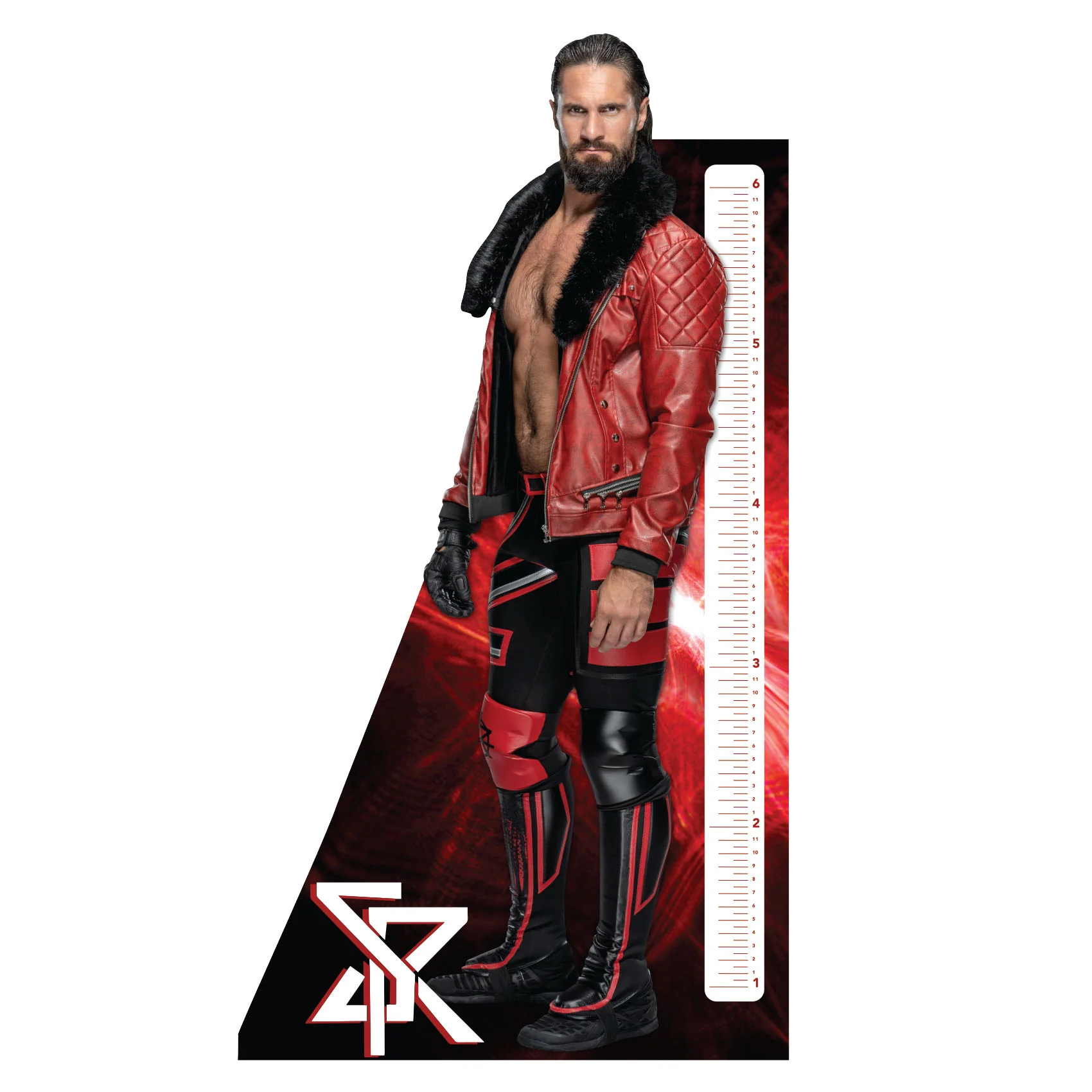 Seth Rollins - Growth Chart - Official WWE - Reusable Vinyl Wall Decal