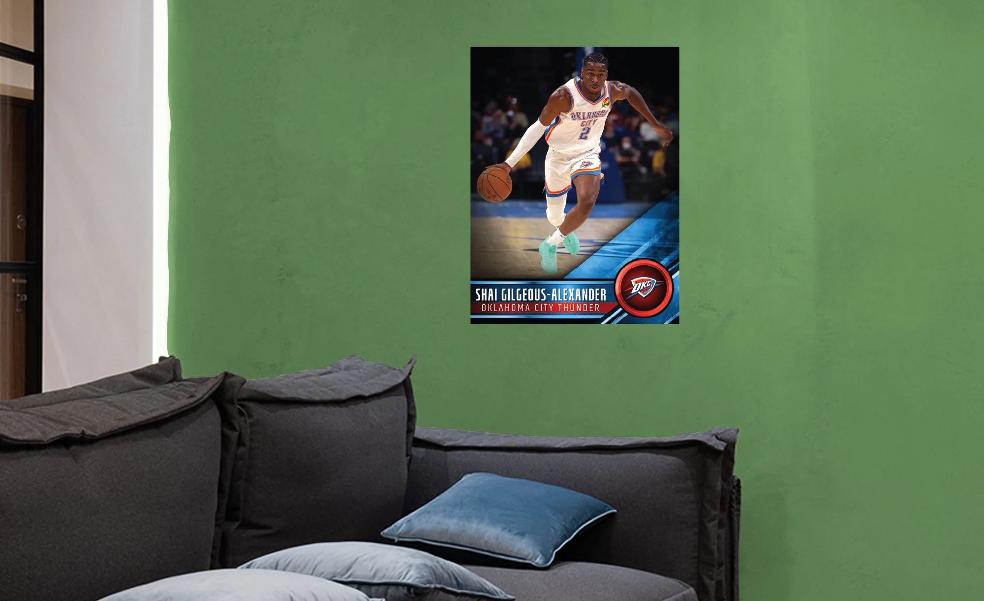 Shai Gilgeous-Alexander - Peel & Stick Poster - Official NBA - Oklahoma City Thunder - Reusable Vinyl Wall Decal - Image 6