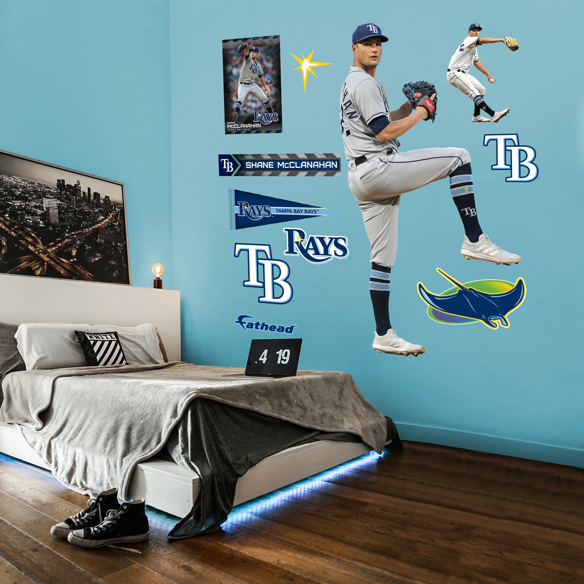 Shane McClanahan - RealBig Collection - Official MLB - Tampa Bay Rays - Reusable Vinyl Wall Decals - Image 3
