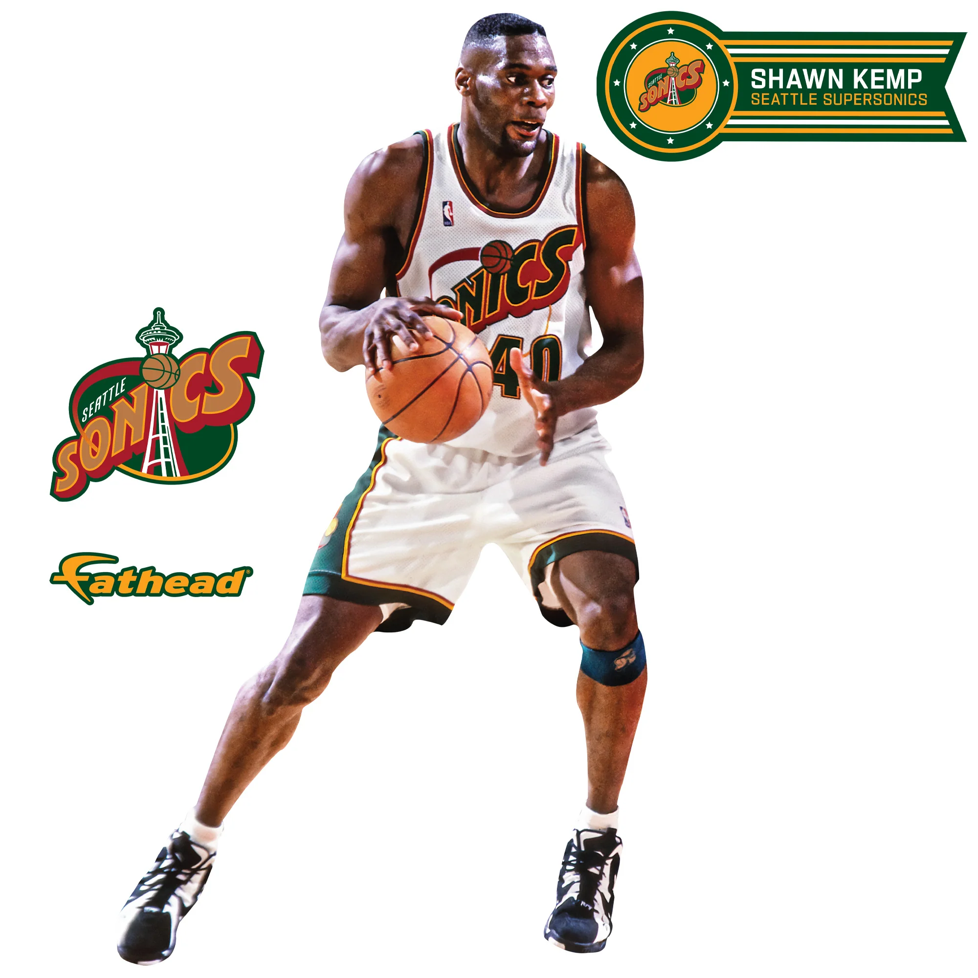 Shawn Kemp Legend - RealBig Collection - Official NBA - Seattle Supersonics - Reusable Vinyl Wall Decals - Image 8