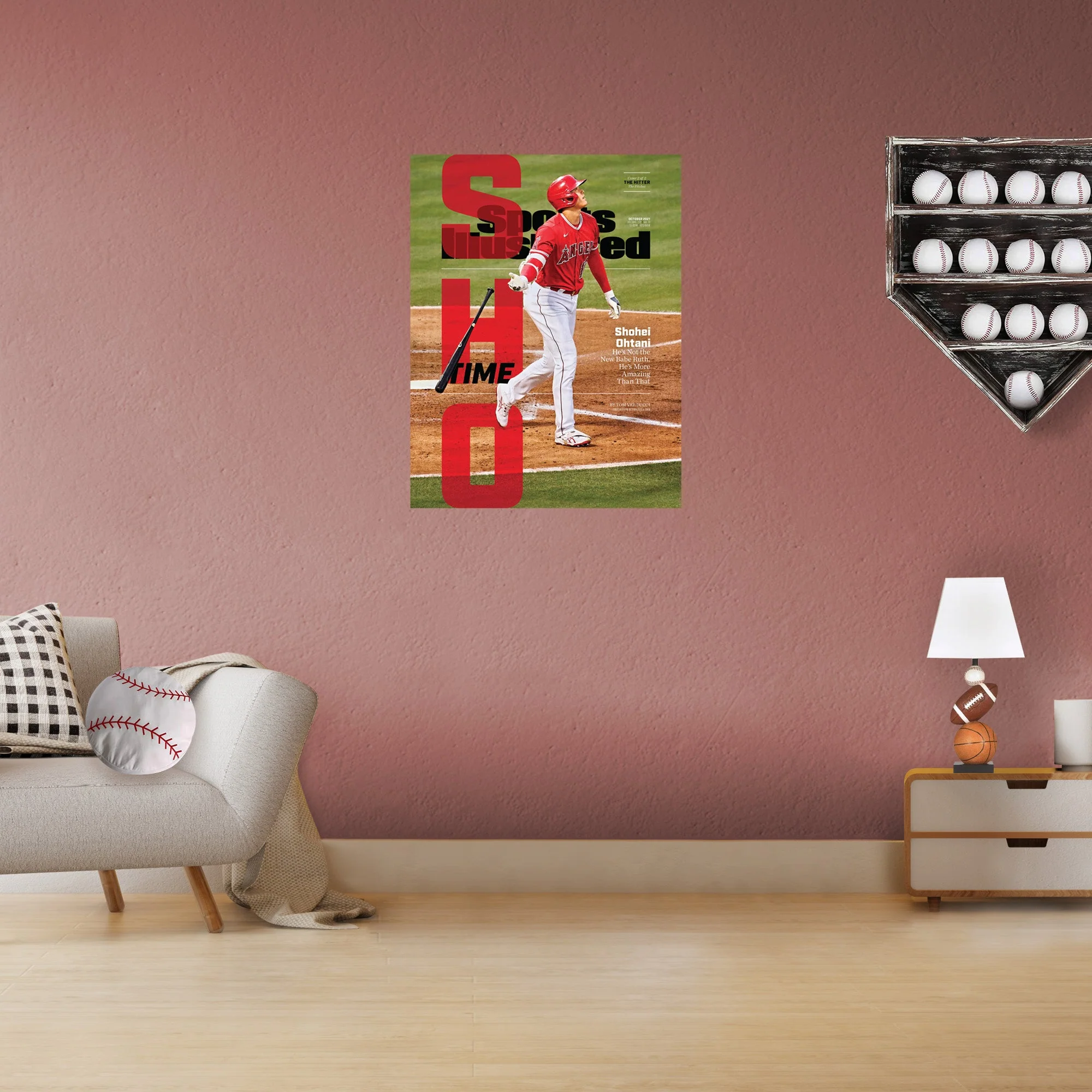 Shohei Ohtani - October 2021 Batting Edition Sports Illustrated Cover - Peel & Stick Poster - Official MLB - Los Angeles Angels - Reusable Vinyl Wall Decal - Image 3