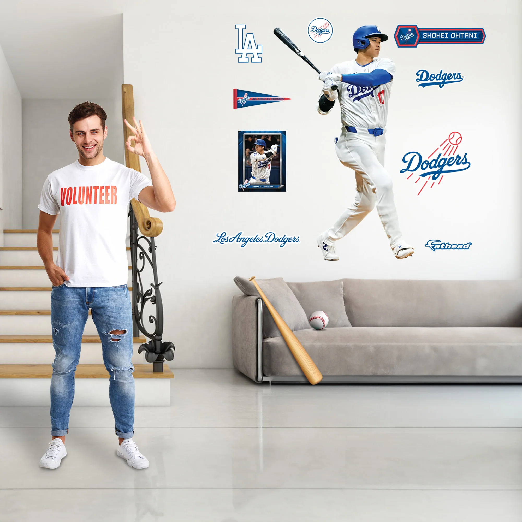 Shohei Ohtani - RealBig Home Collection - Official MLB - Los Angeles Dodgers - Reusable Vinyl Wall Decals - Image 3