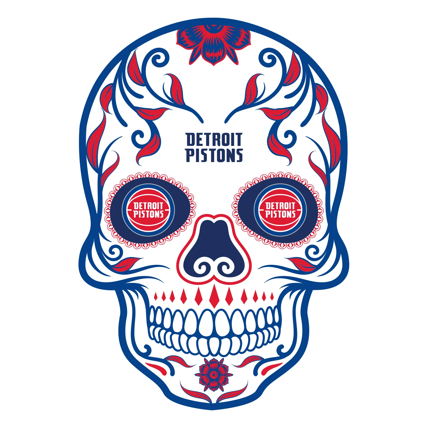 Skull - Big Head - Official NBA - Detroit Pistons - Foam Core Cutout - Image 2