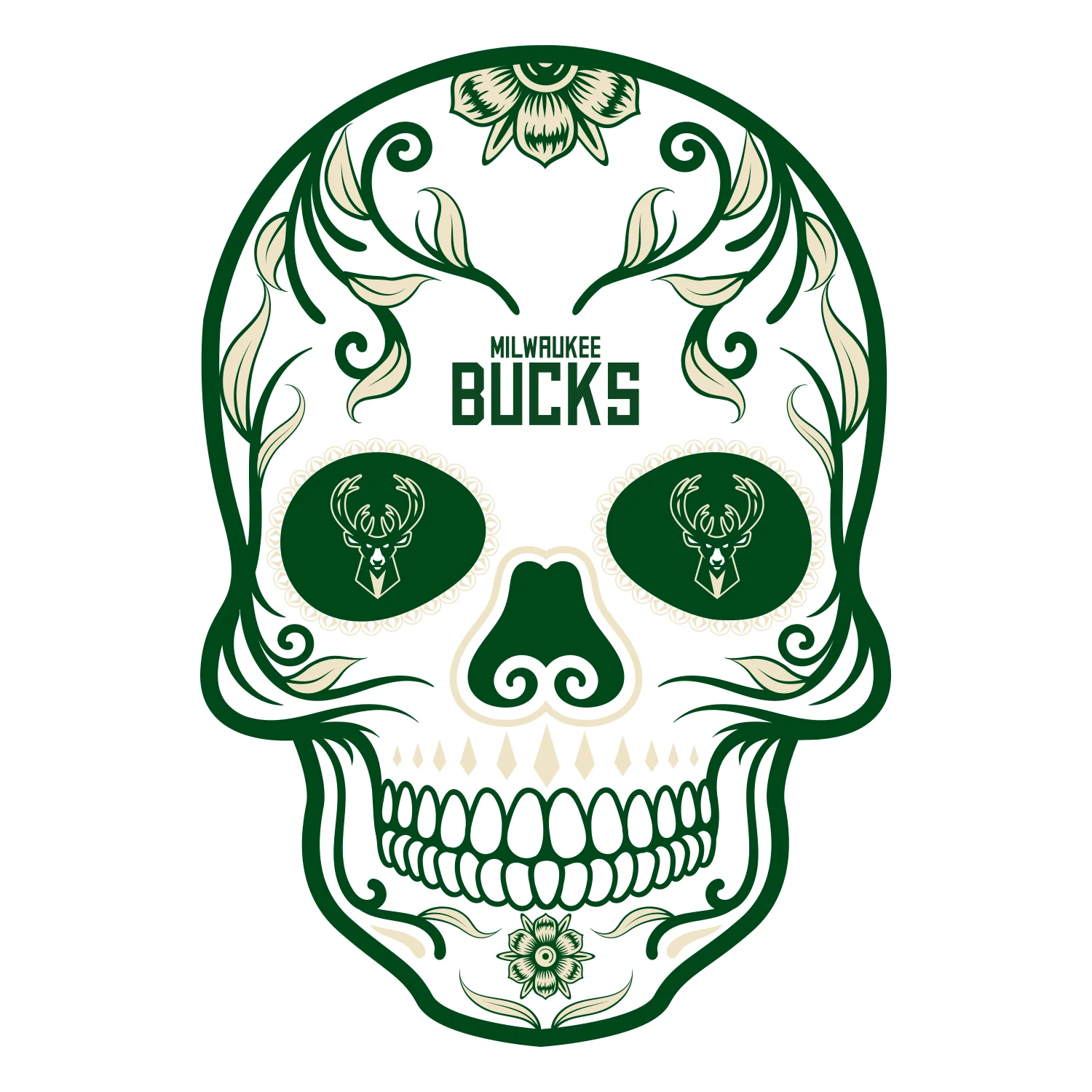 Skull - Big Head - Official NBA - Milwaukee Bucks - Foam Core Cutout - Image 2