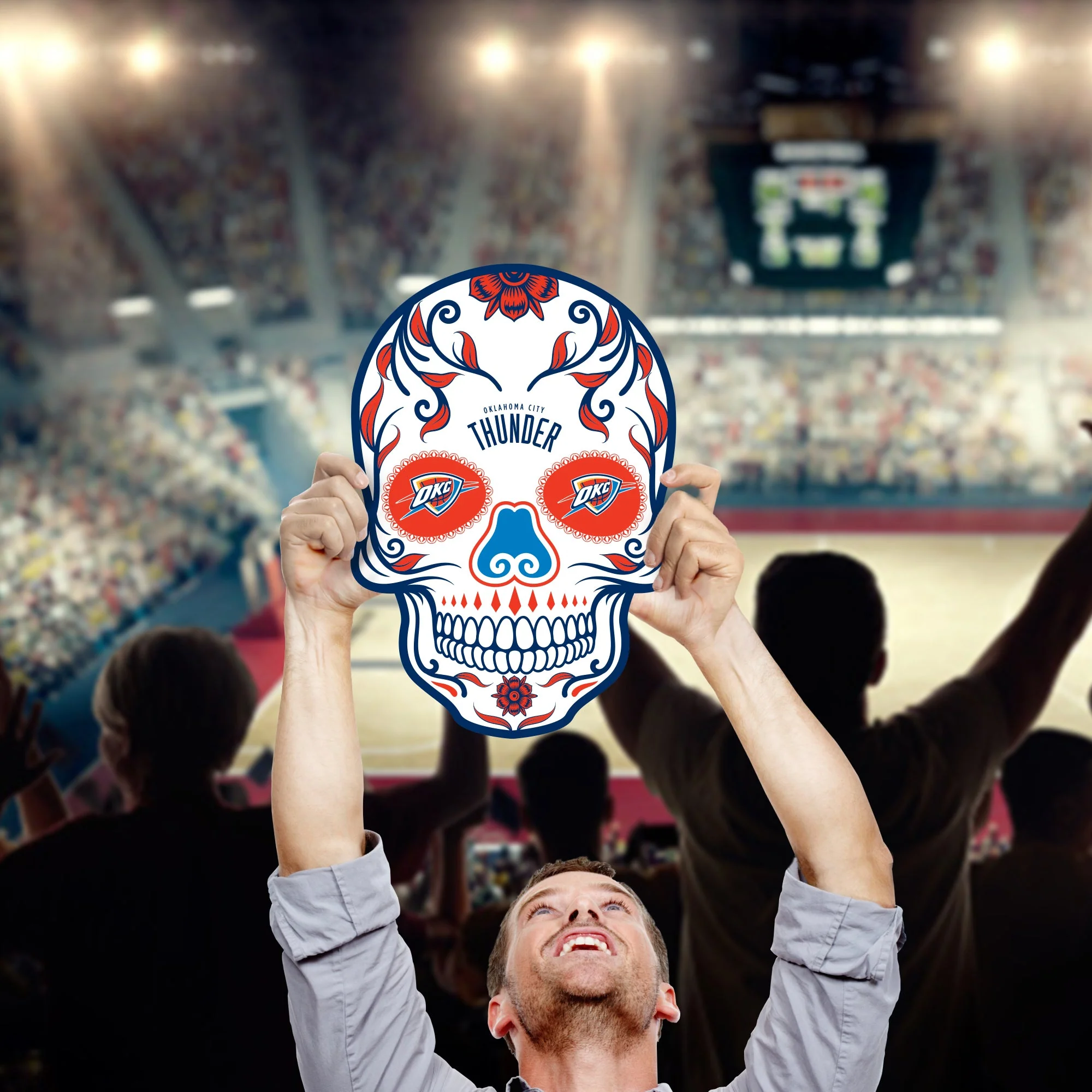 Skull - Big Head - Official NBA - Oklahoma City Thunder - Foam Core Cutout - Image 3