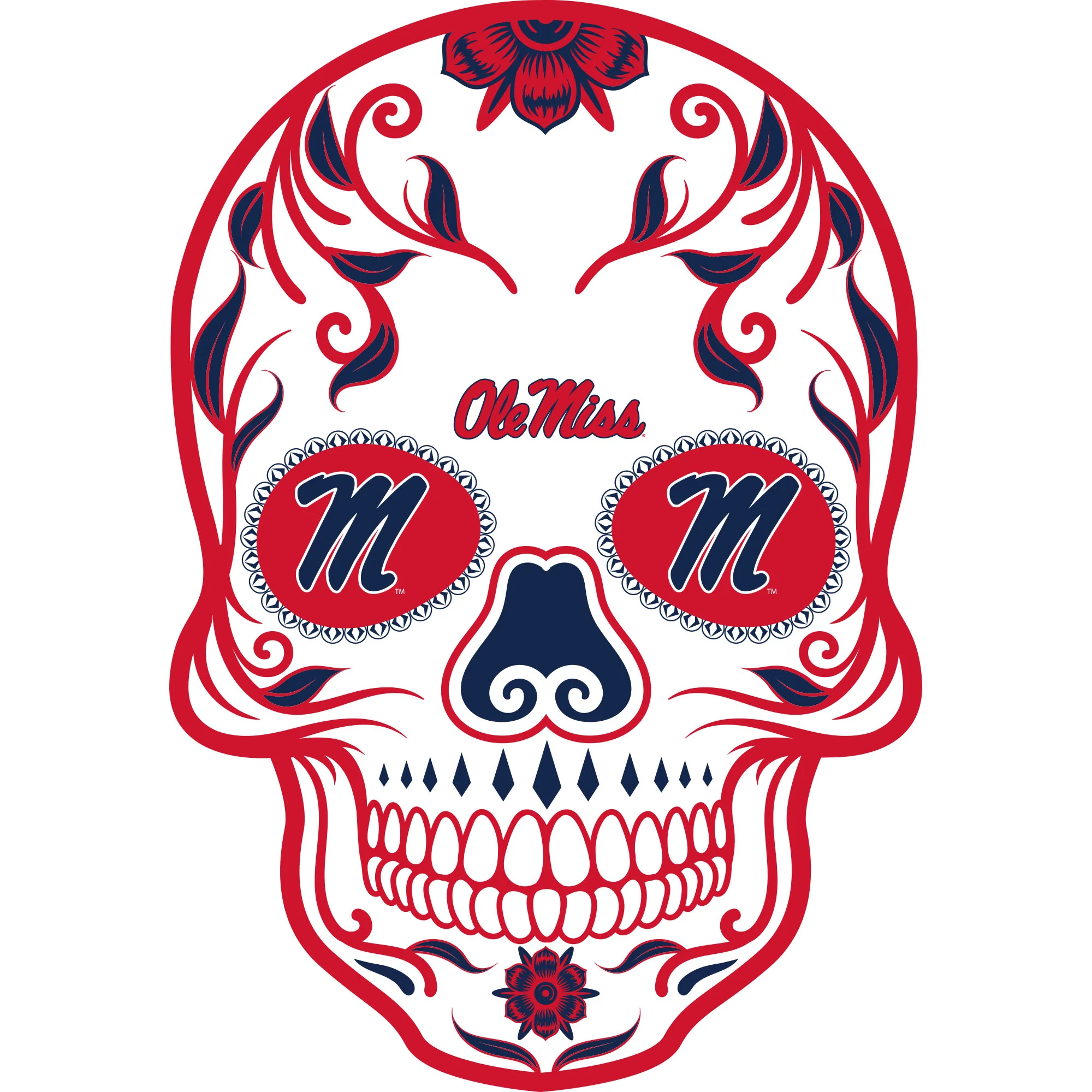 Skull - Big Head - Official NCAA - Ole Miss Rebels - Foam Core Cutout - Image 2