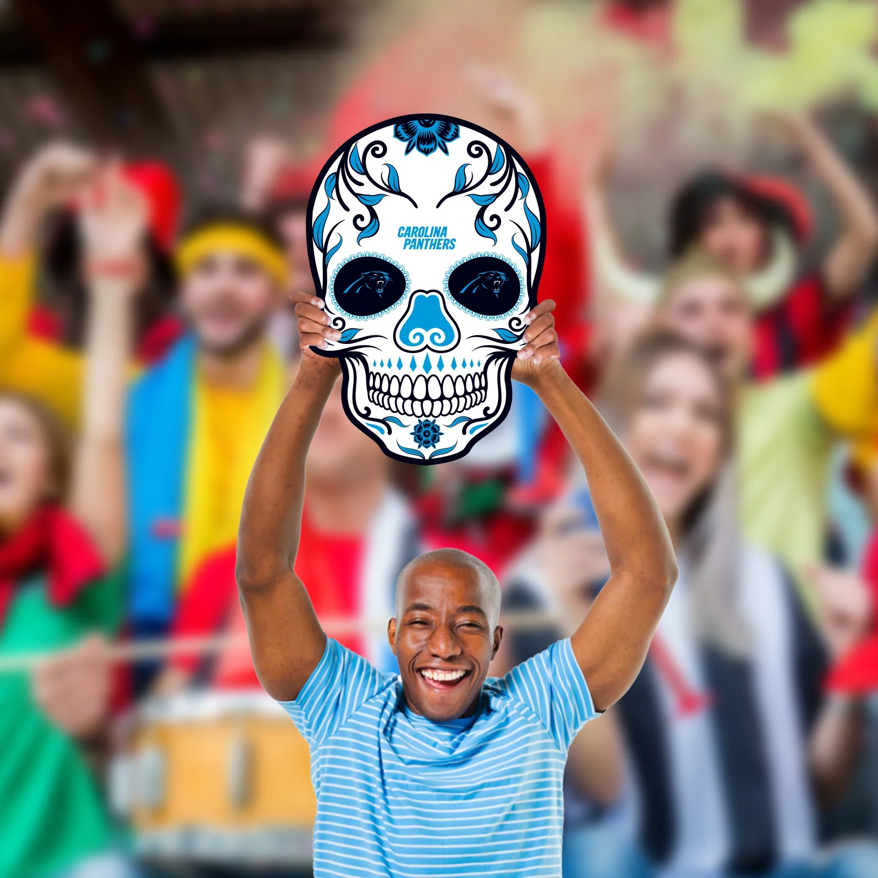 Skull - Big Head - Official NFL - Carolina Panthers - Foam Core Cutout - Image 3