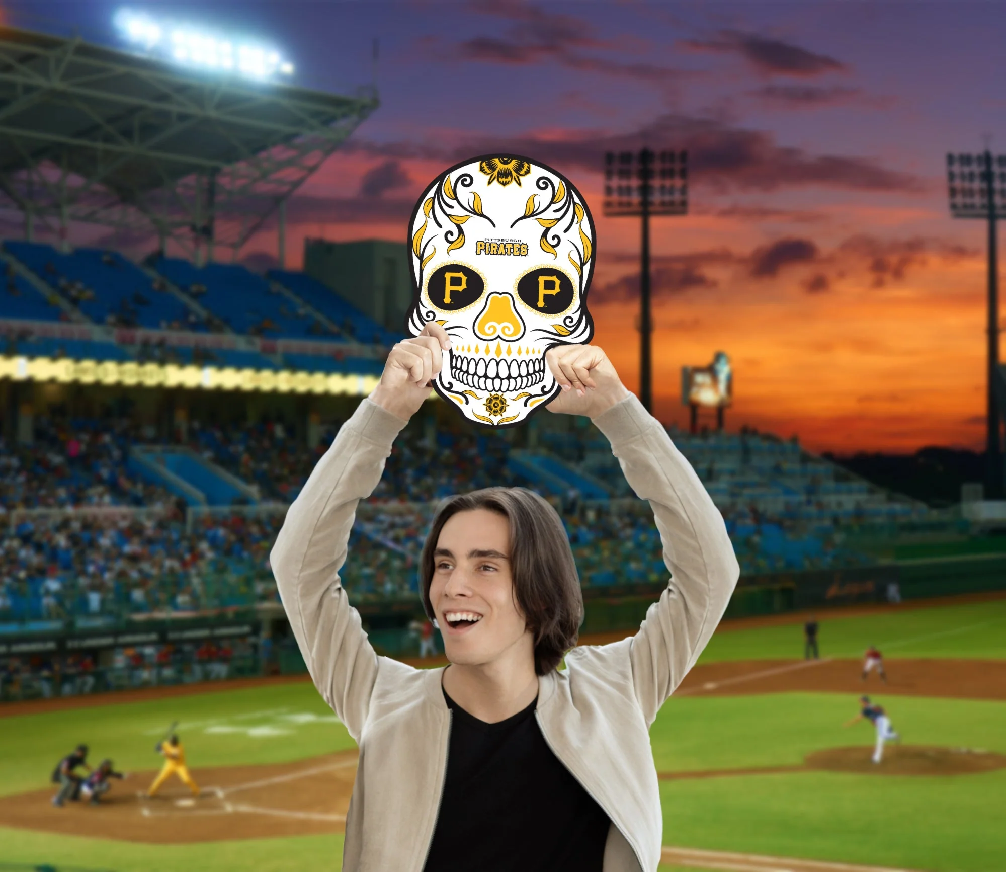 Skull Logo - Big Head - Official MLB - Pittsburgh Pirates - Foam Core Cutout - Image 3