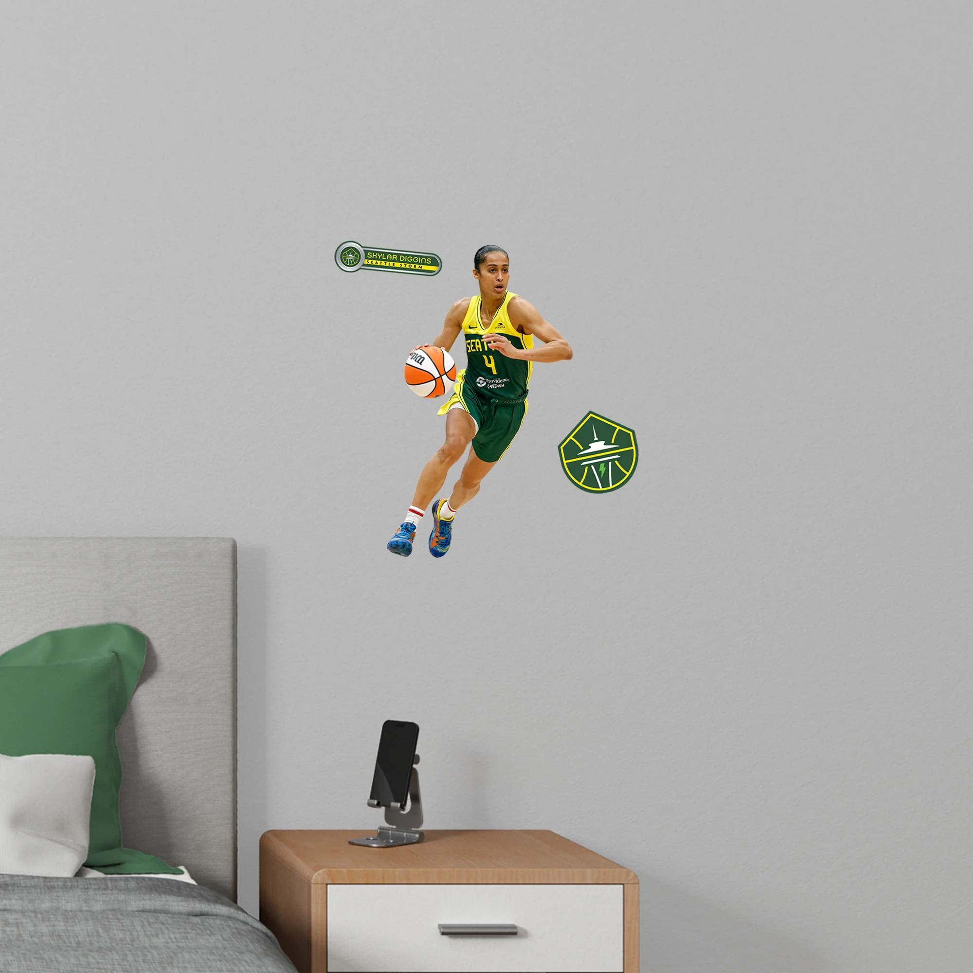 Skylar Diggins - RealBig Collection - Official WNBA - Seattle Storm - Reusable Vinyl Wall Decals - Image 6