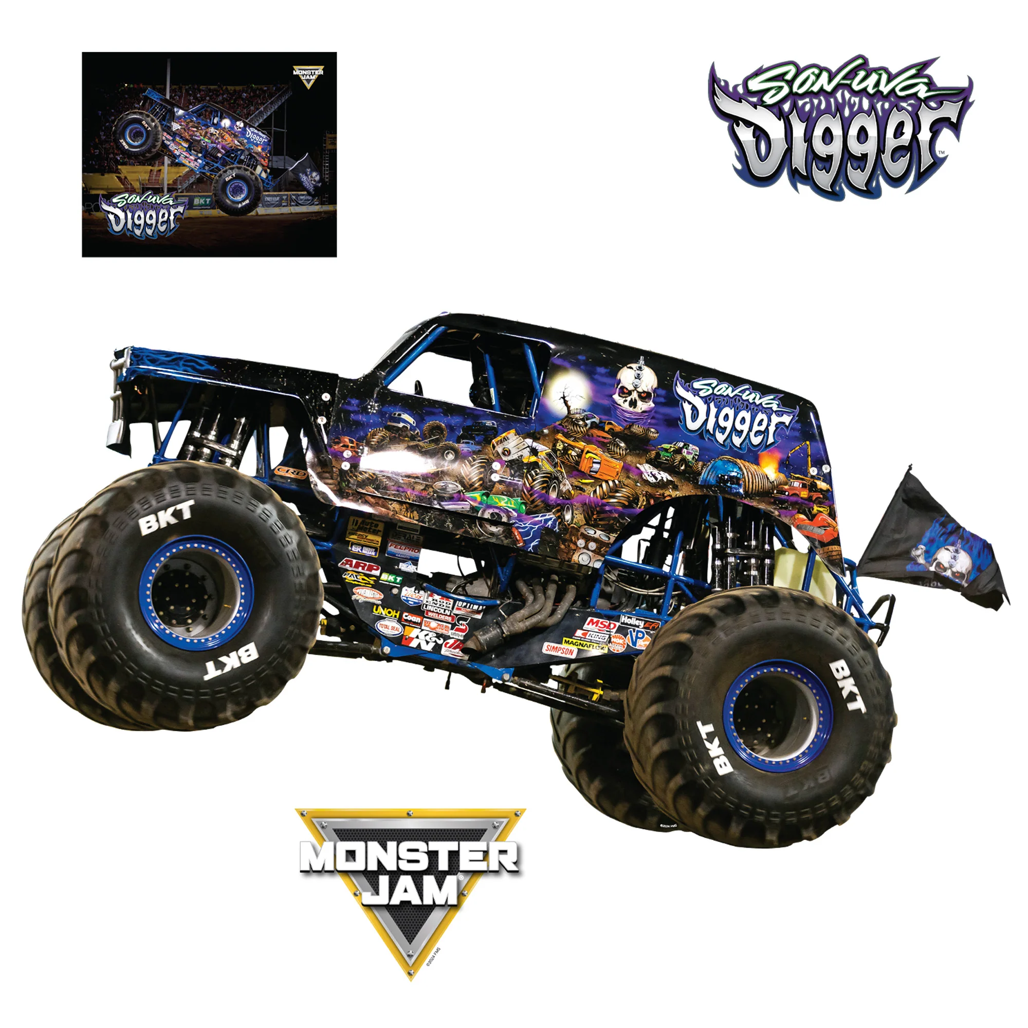 Son-uva Digger - RealBig Collection - Official Monster Jam - Reusable Vinyl Wall Decals #2 - Image 2