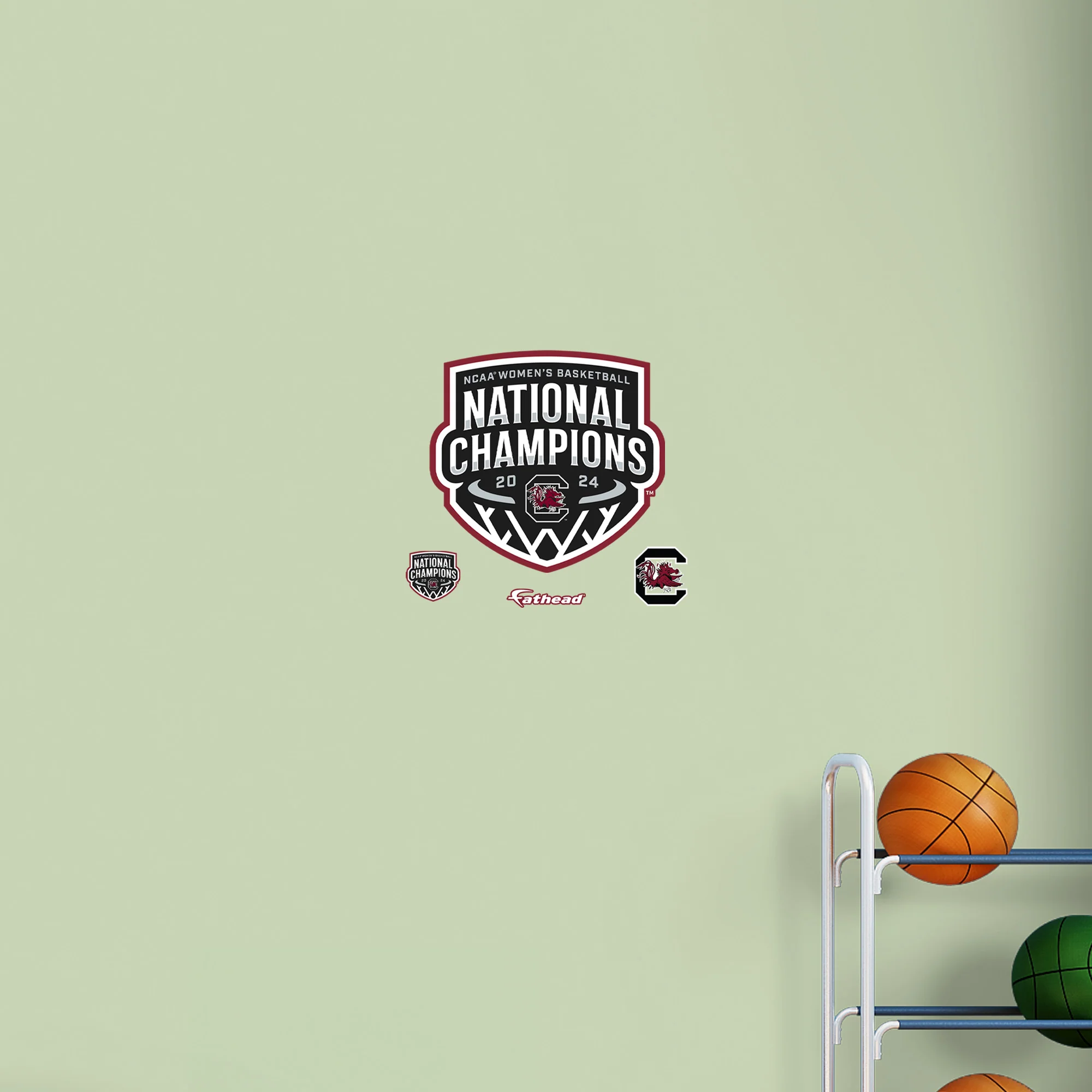South Carolina Gamecocks - RealBig 2024 Women's Basketball National Champions Logo Collection - Official NCAA - Reusable Vinyl Wall Decals - Image 9