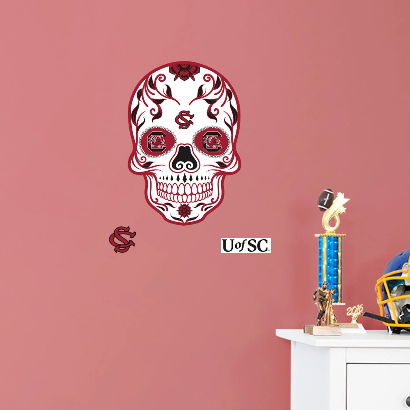 South Carolina Gamecocks - RealBig Sugar Skull Collection - Official NCAA - Reusable Vinyl Wall Decals - Image 11