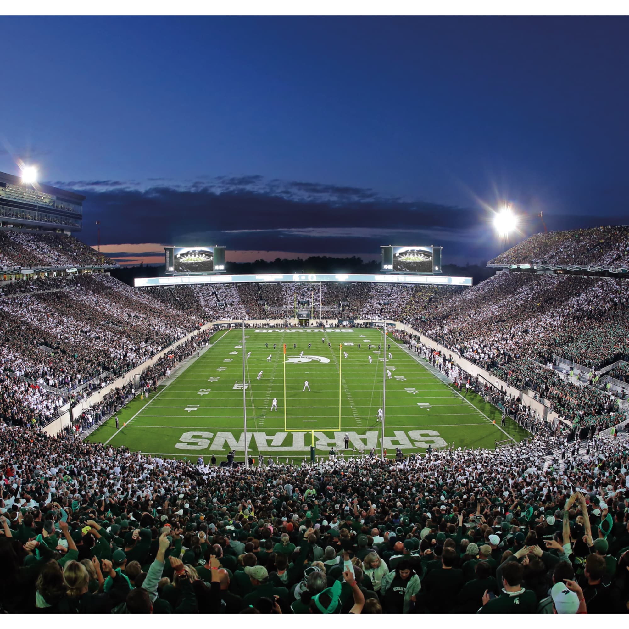 Spartan Stadium Endzone Mural - Peel & Stick Poster - Official NCAA - Michigan State Spartans - Reusable Vinyl Wall Decal