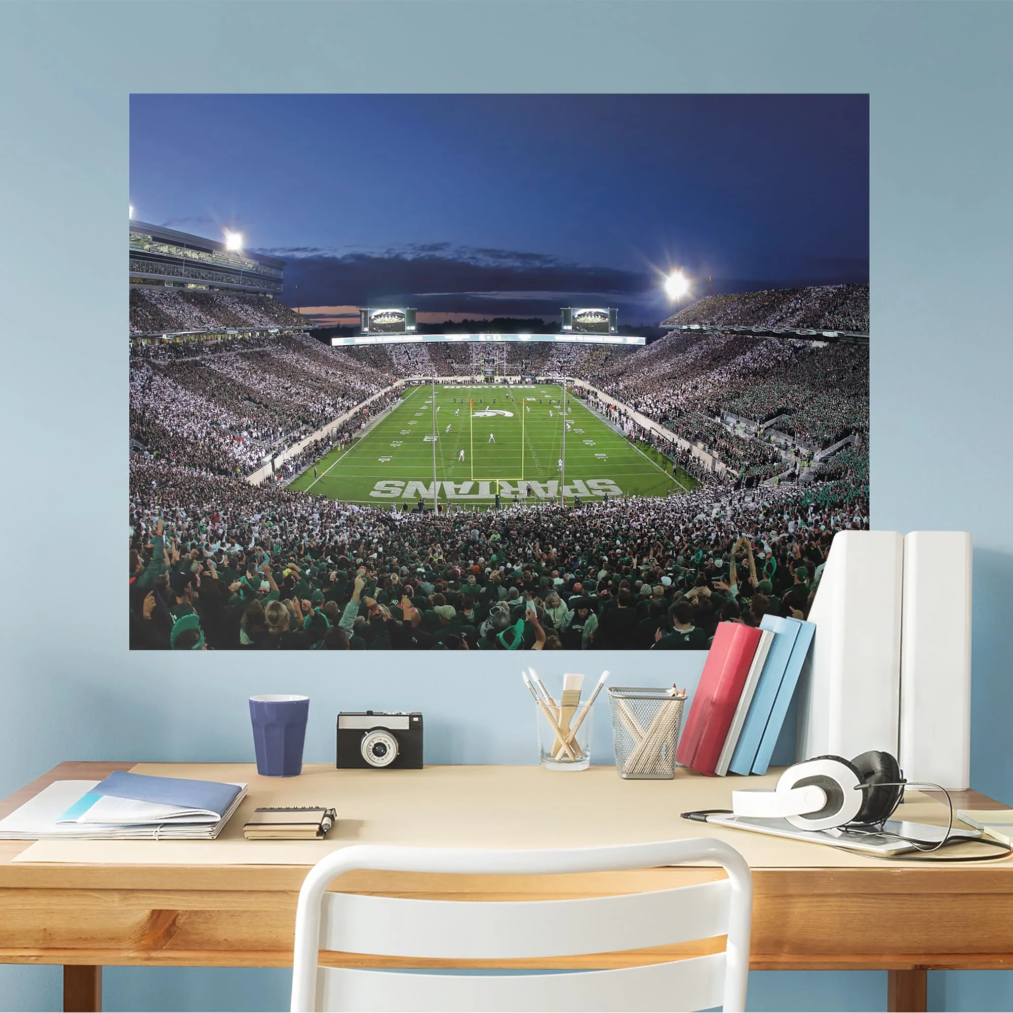 Spartan Stadium Endzone Mural - Peel & Stick Poster - Official NCAA - Michigan State Spartans - Reusable Vinyl Wall Decal - Image 2