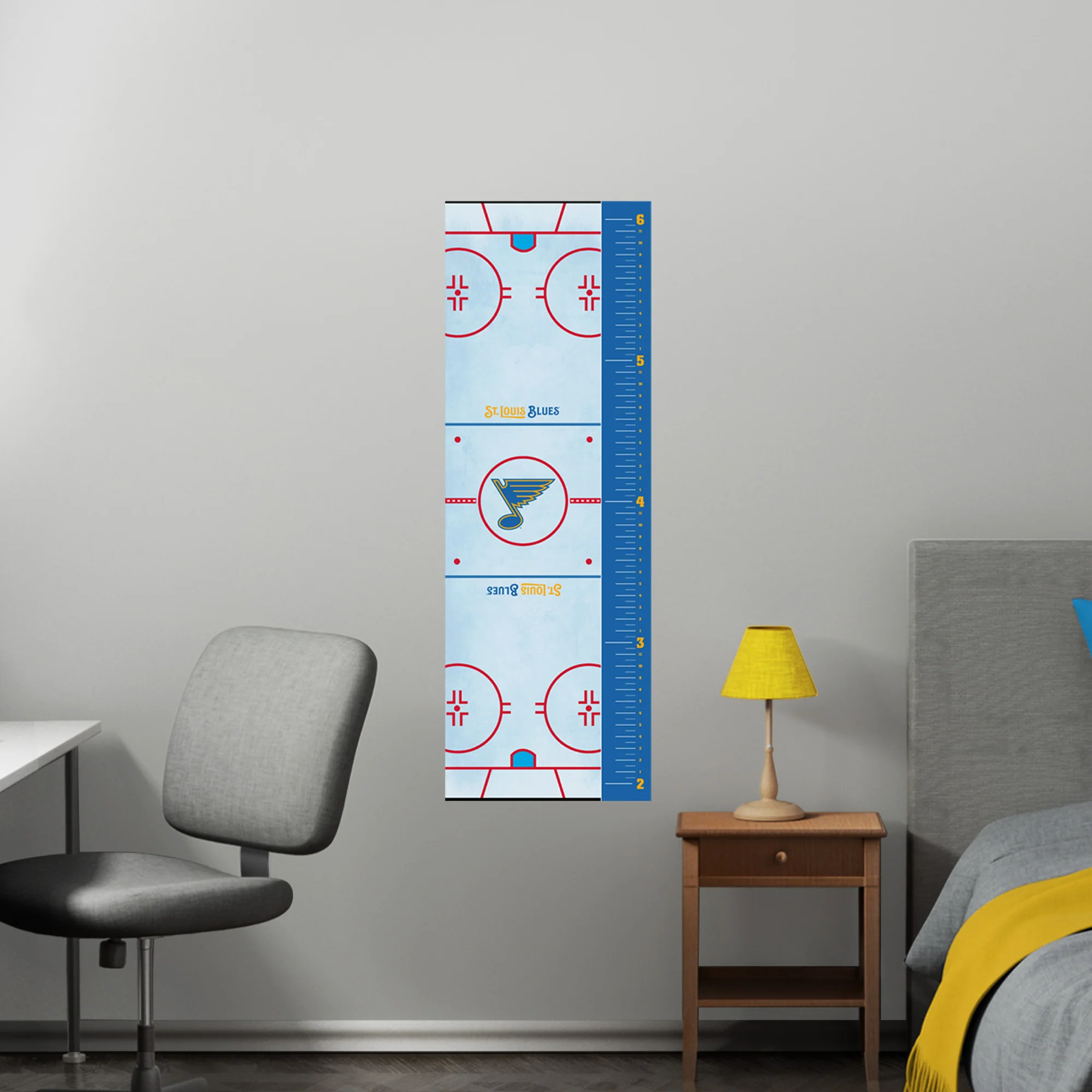 St. Louis Blues Rink - Growth Chart - Official NHL - Reusable Vinyl Wall Decal - Image 3