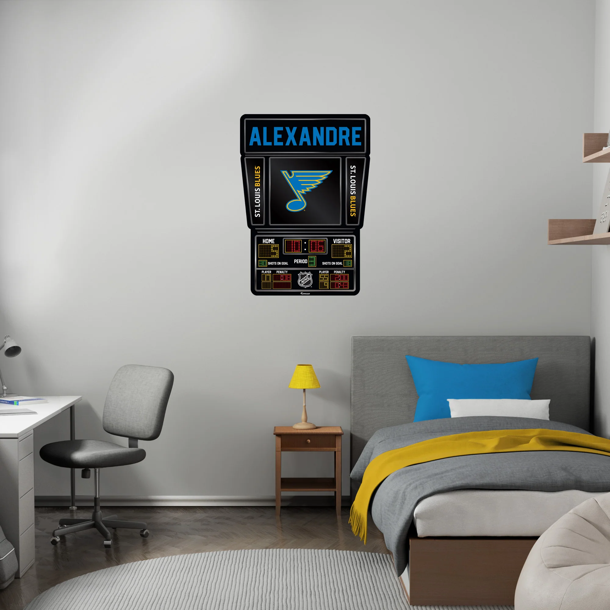 St. Louis Blues - Scoreboard Graphic - With Personalized Name - Official NHL - Reusable Vinyl Wall Decal - Image 4