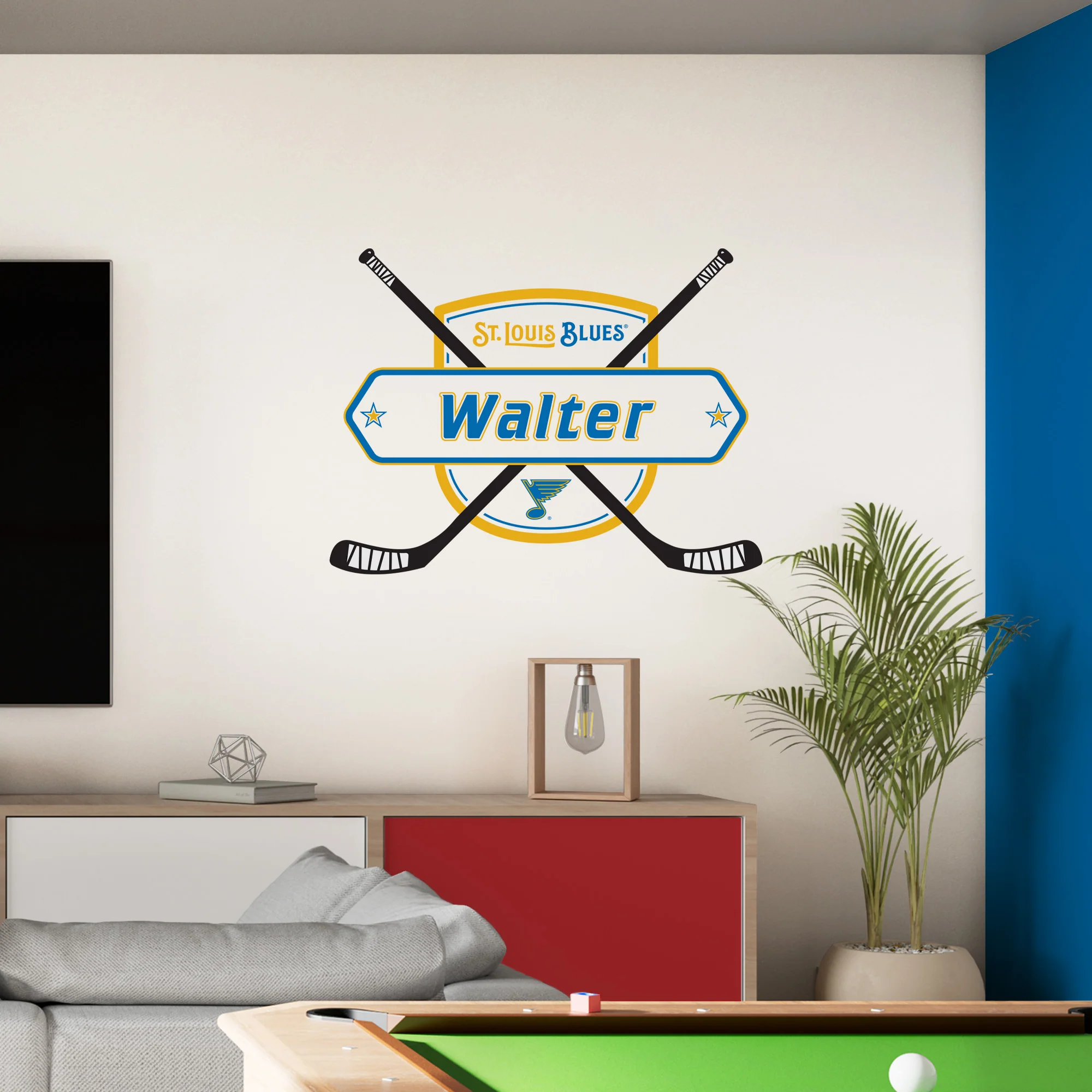 St. Louis Blues - Sticks Logo - With Personalized Name - Official NHL - Reusable Vinyl Wall Decal - Image 3