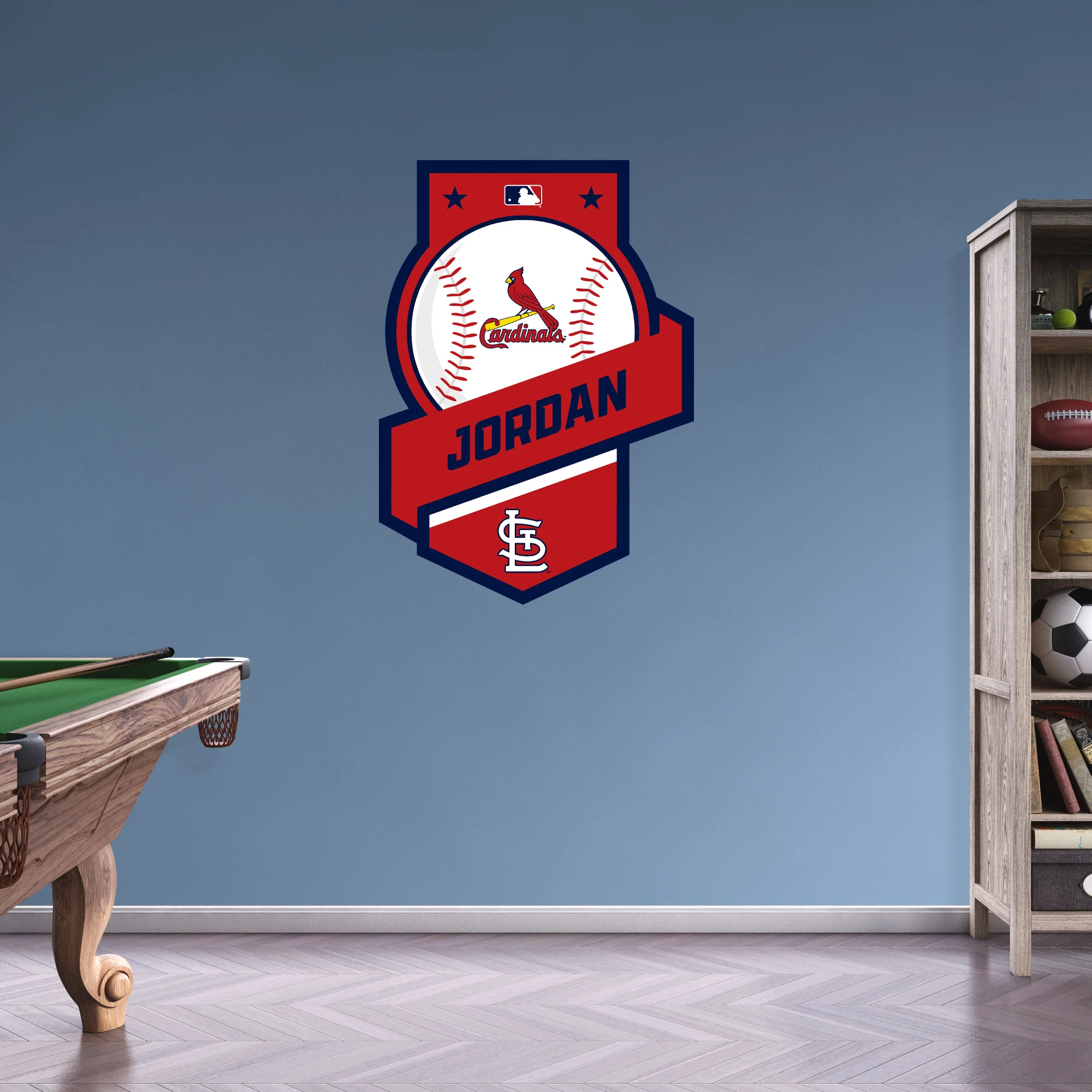 St. Louis Cardinals - Banner Badge - With Personalized Name - Official MLB - Vinyl Transfer Decal