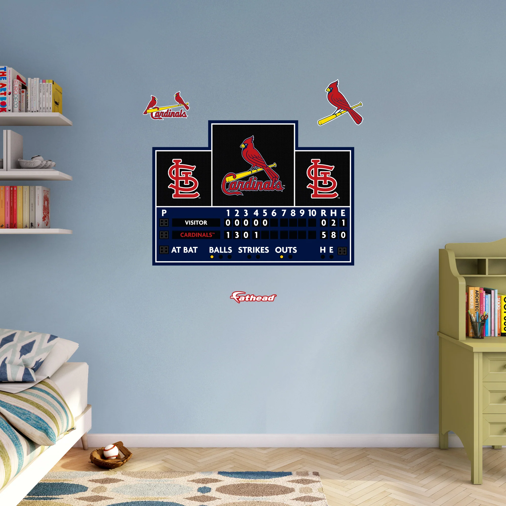 St. Louis Cardinals - RealBig Scoreboard Collection - Official MLB - Reusable Vinyl Wall Decals - Image 5