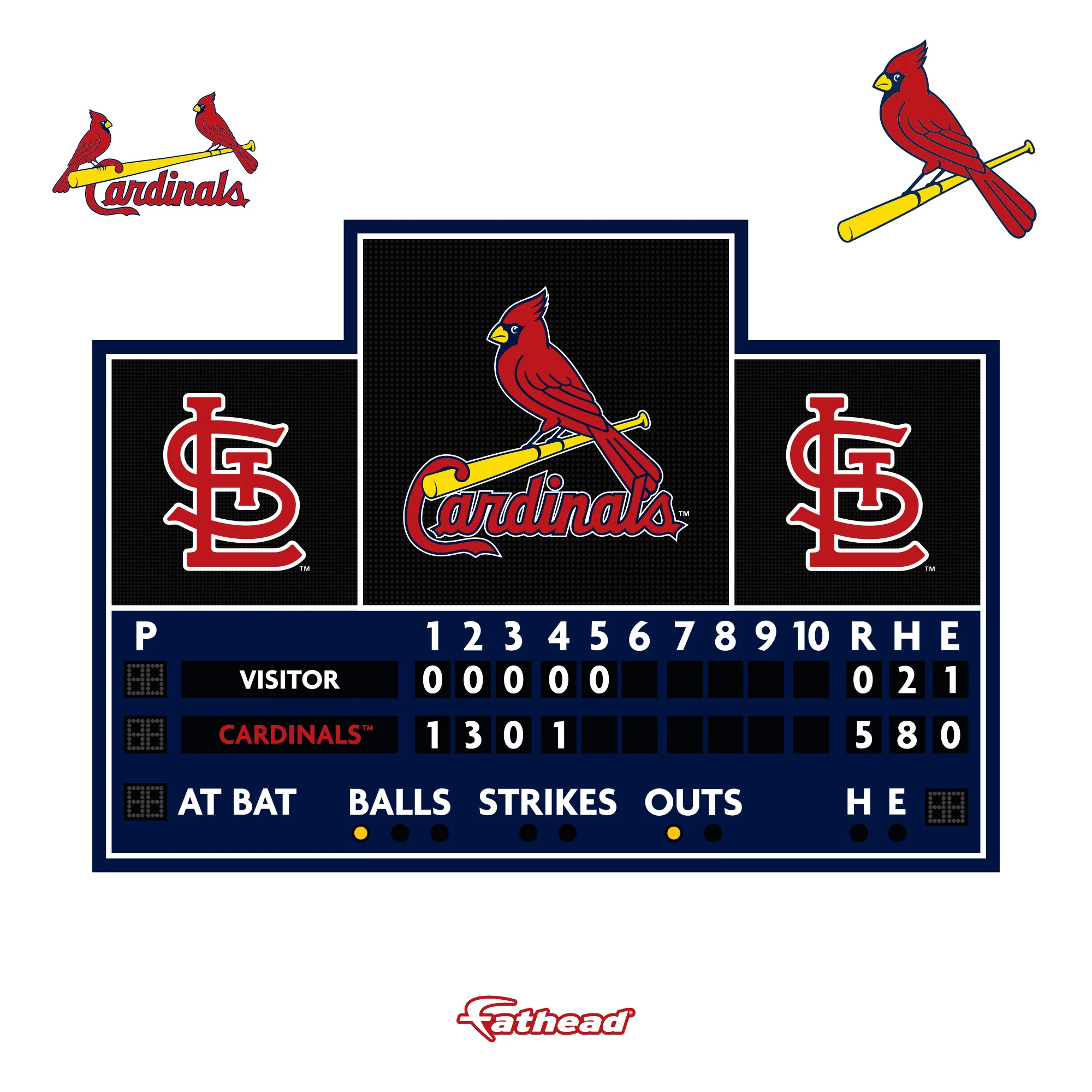 St. Louis Cardinals - RealBig Scoreboard Collection - Official MLB - Reusable Vinyl Wall Decals - Image 8
