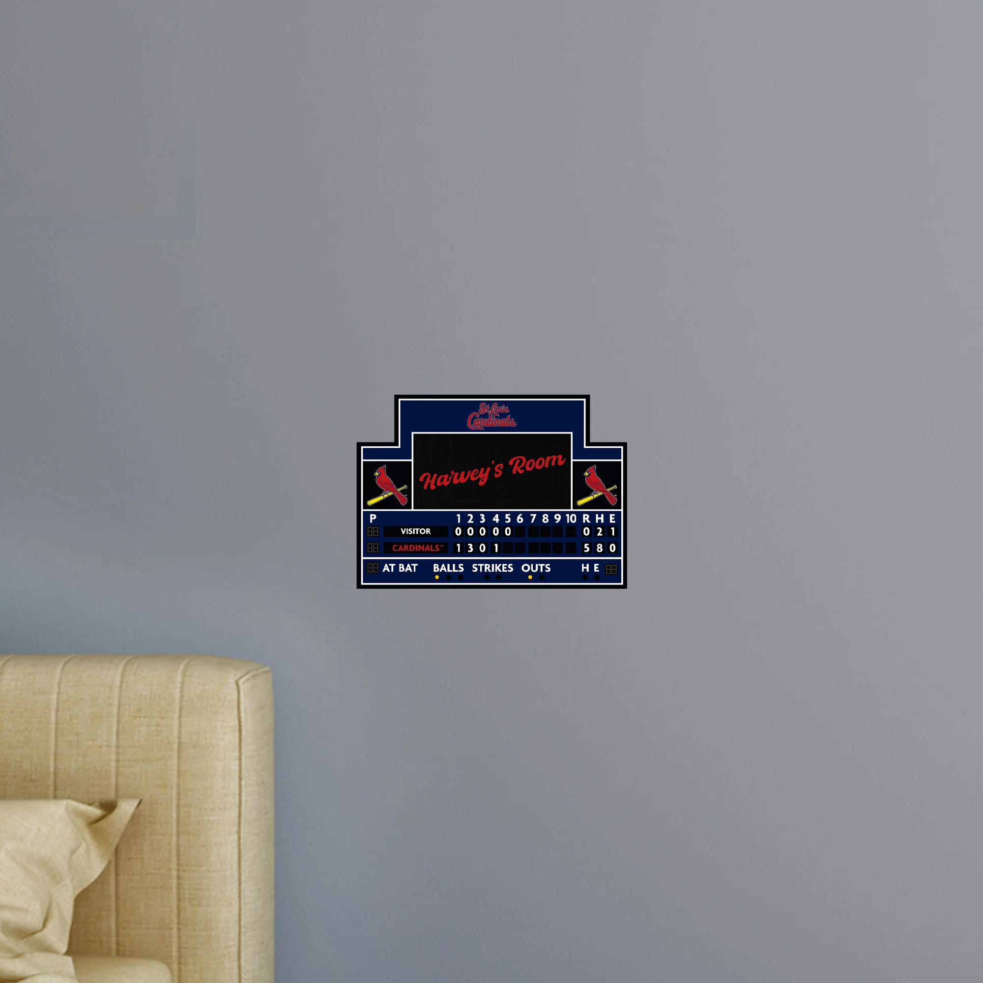 St. Louis Cardinals - Scoreboard Graphic - With Personalized Name - Official MLB - Vinyl Transfer Decal - Image 7