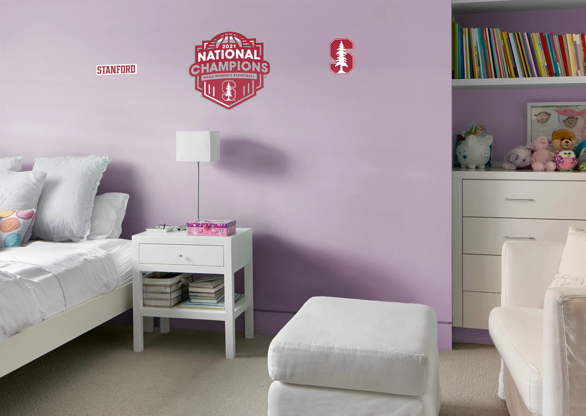 Stanford Cardinal - RealBig 2021 Women's Basketball Champions Logo Collection - Official NCAA - Stanford Cardinal - Reusable Vinyl Wall Decals - Image 2