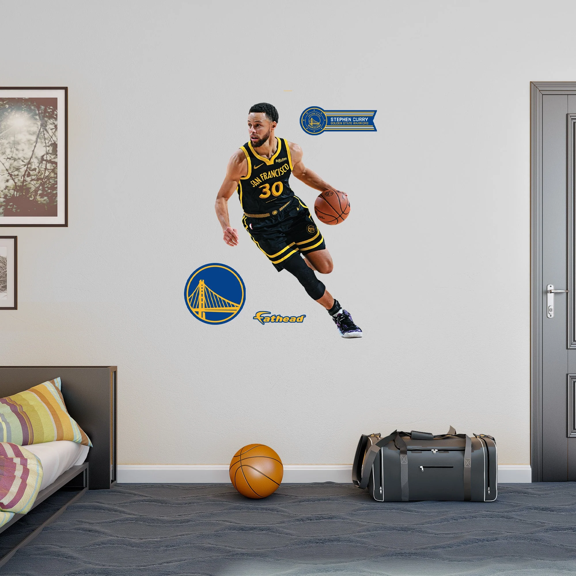 Stephen Curry City Jersey - RealBig Collection - Official NBA - Golden State Warriors - Reusable Vinyl Wall Decals - Image 6