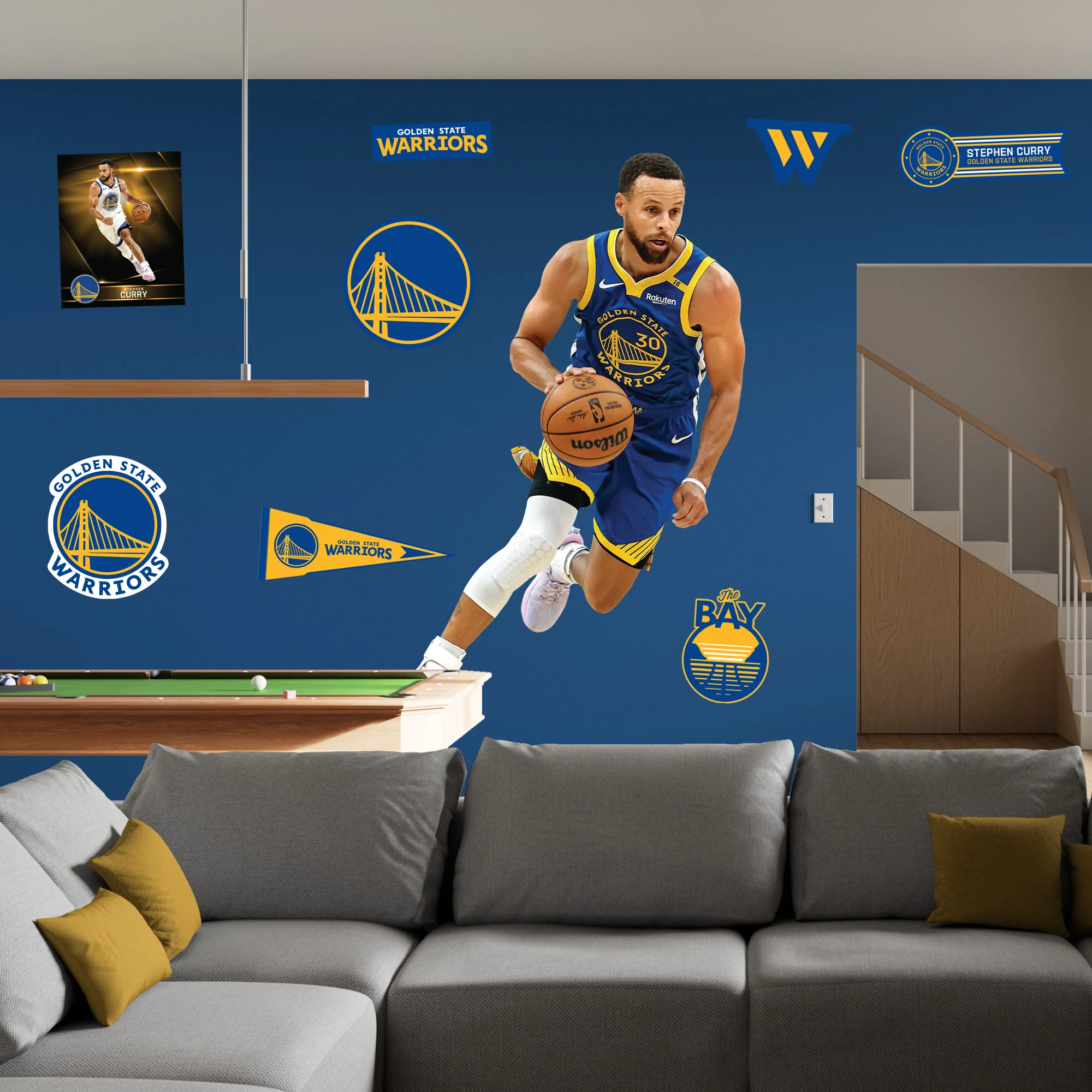 Stephen Curry - RealBig Collection - Official NBA - Golden State Warriors - Reusable Vinyl Wall Decals - Image 3