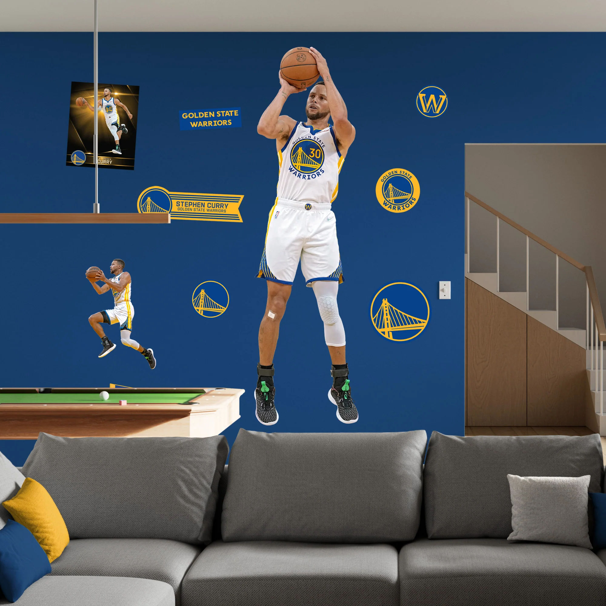 Stephen Curry - RealBig Jumper Collection - Official NBA - Golden State Warriors - Reusable Vinyl Wall Decals - Image 3
