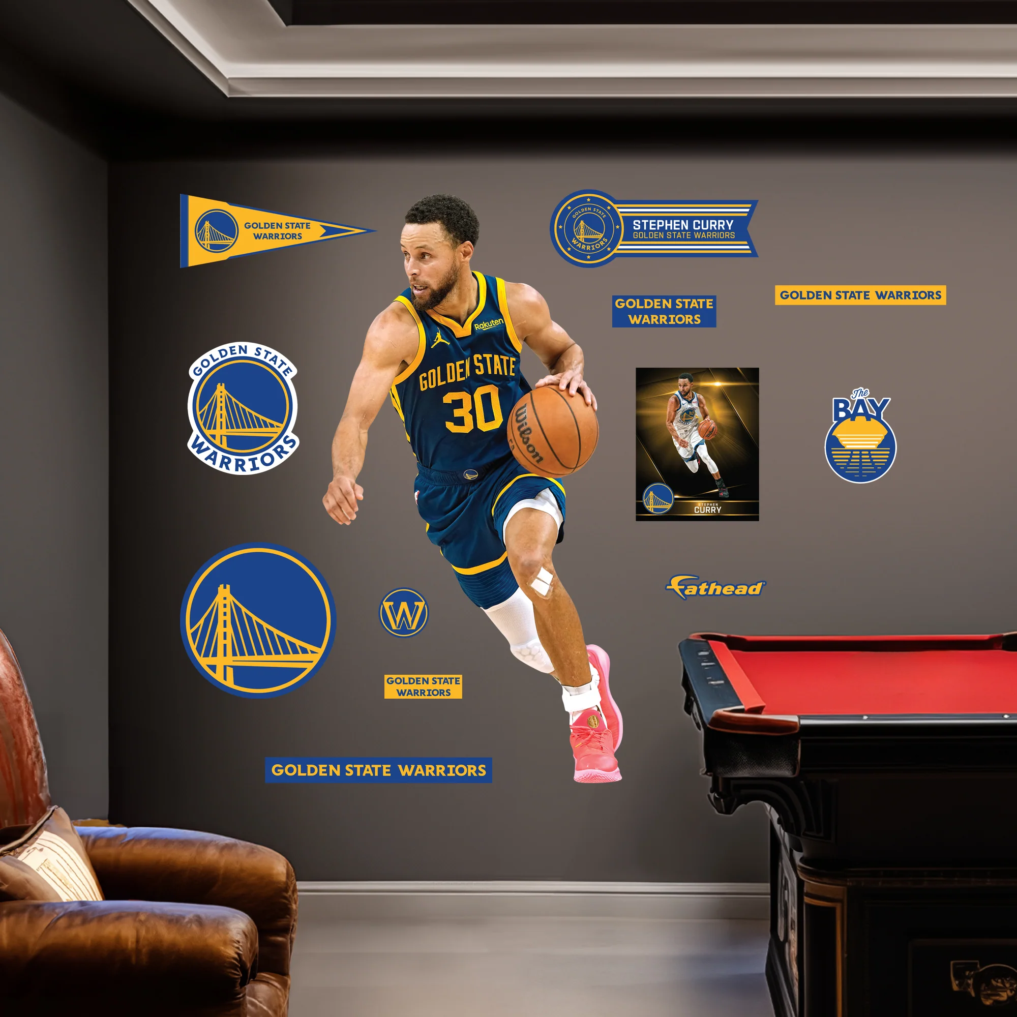 Stephen Curry - RealBig Statement Jersey Collection - Official NBA - Golden State Warriors - Reusable Vinyl Wall Decals - Image 3