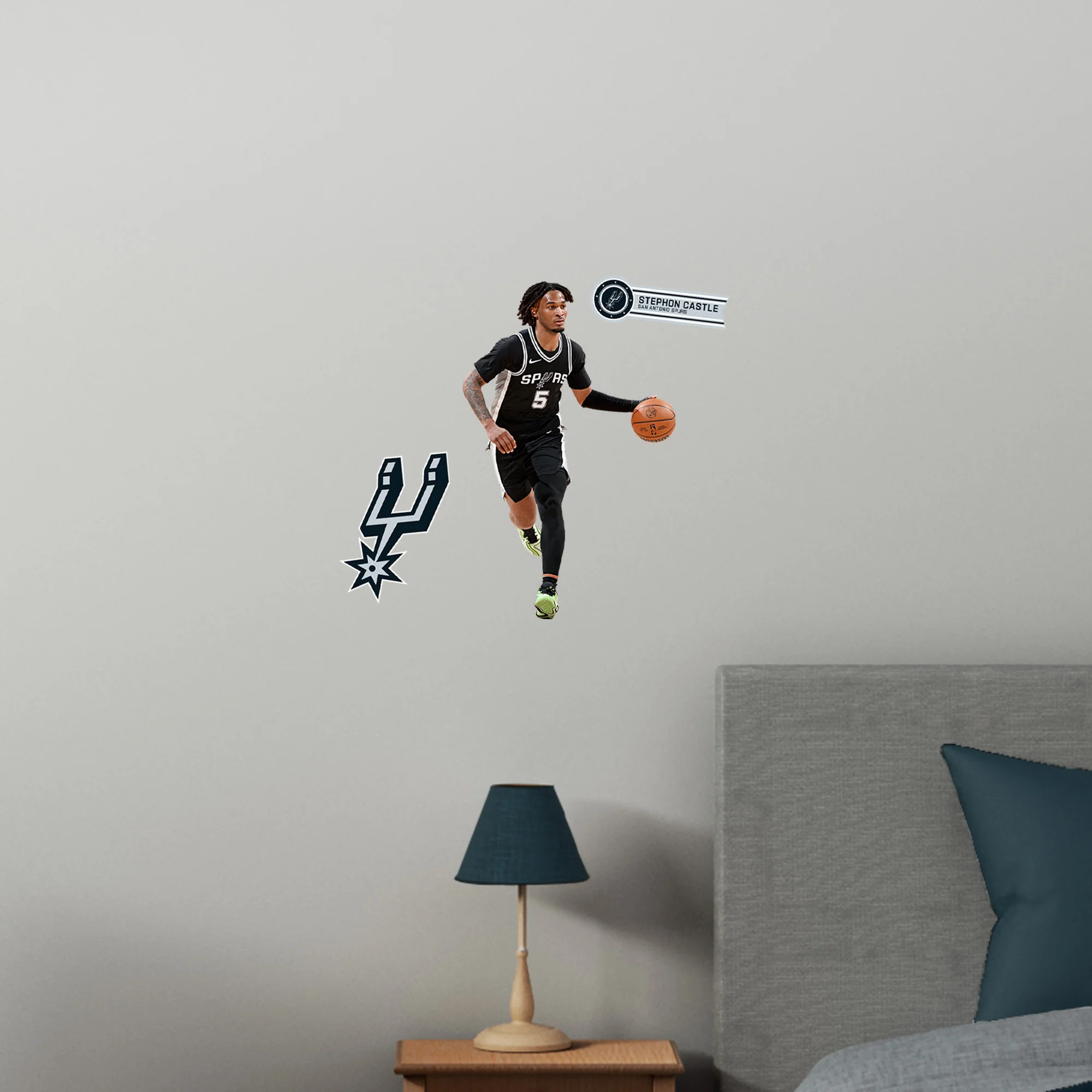 Stephon Castle - RealBig Collection - Official NBA - San Antonio Spurs - Reusable Vinyl Wall Decals - Image 6
