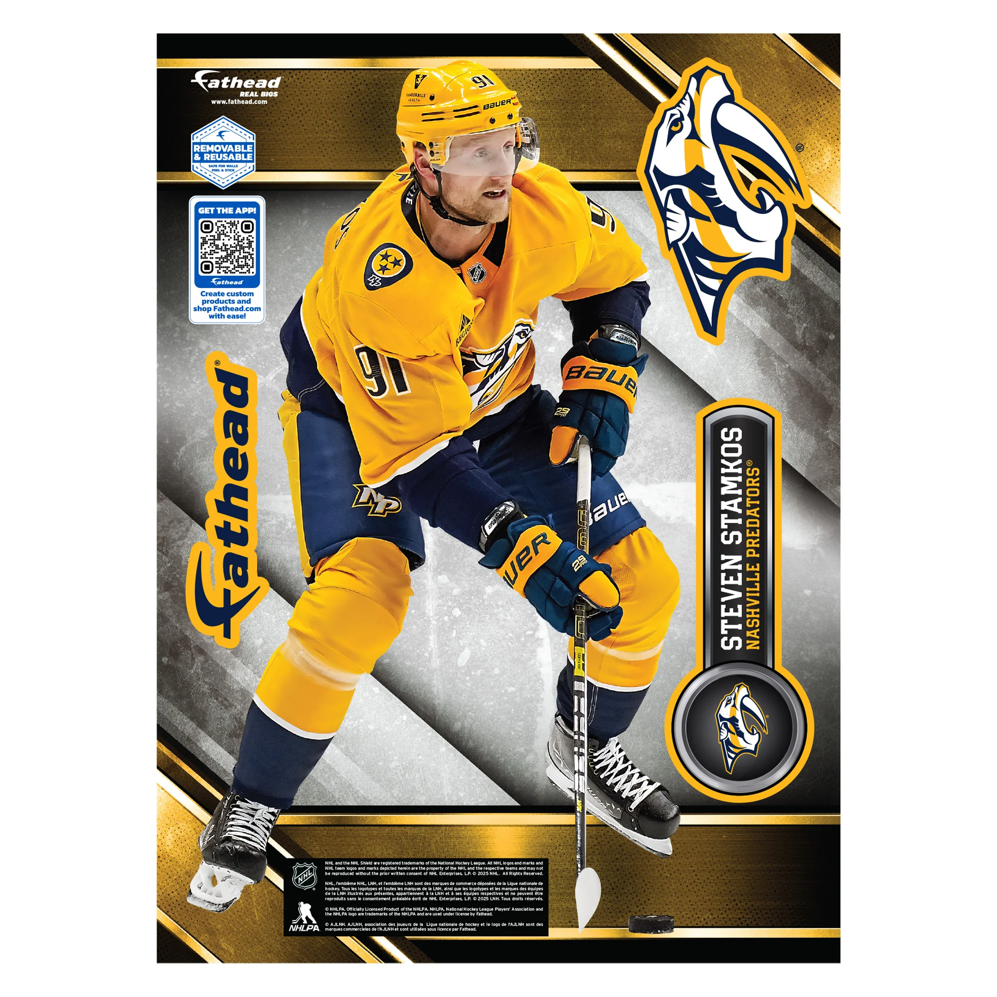 Steven Stamkos - Realbig Collection - Official NHL - Nashville Predators - Reusable Vinyl Wall Decals - Image 7