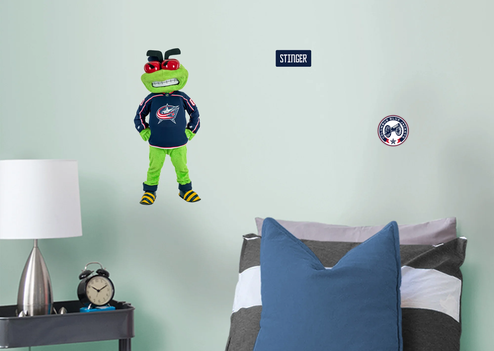 Stinger Mascot - RealBig Collection - Official NHL - Columbus Blue Jackets - Reusable Vinyl Wall Decals - Image 3