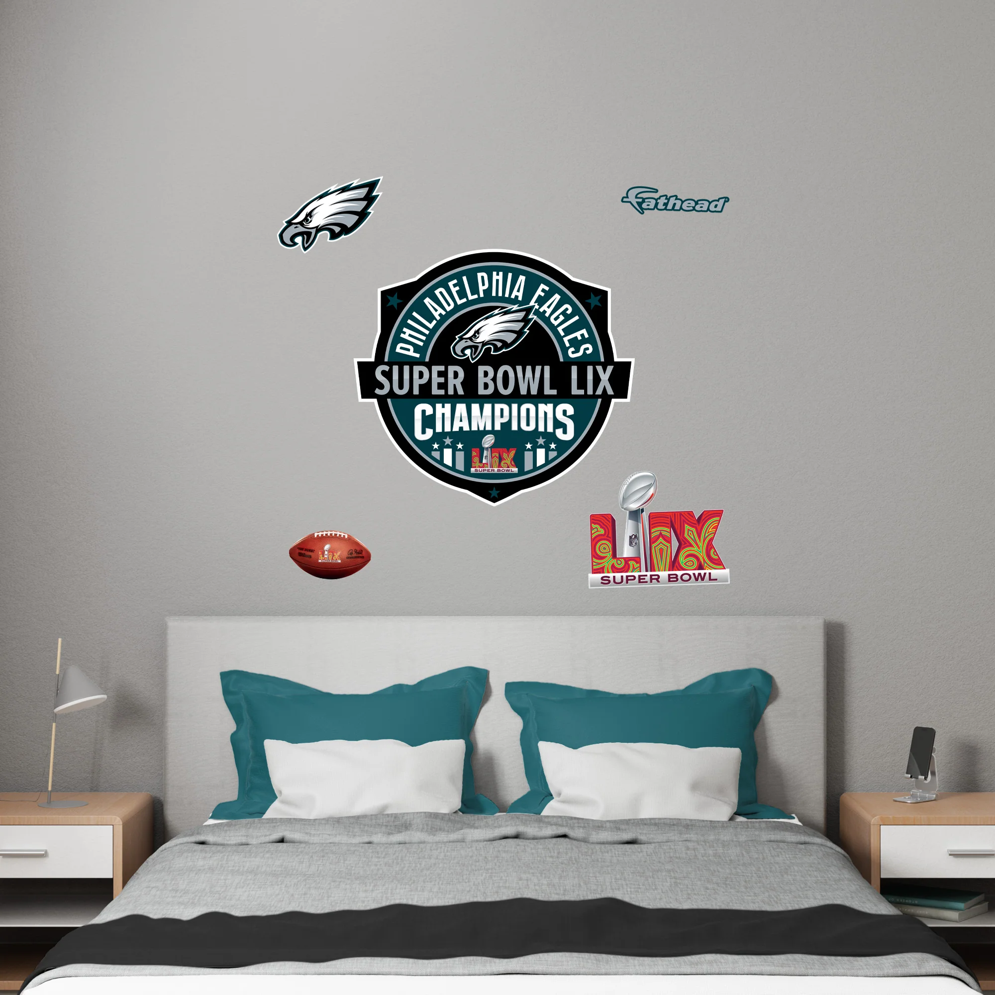 Super Bowl LIX Champions Logo - Realbig Collection - Official NFL - Philadelphia Eagles - Reusable Vinyl Wall Decals - Image 4