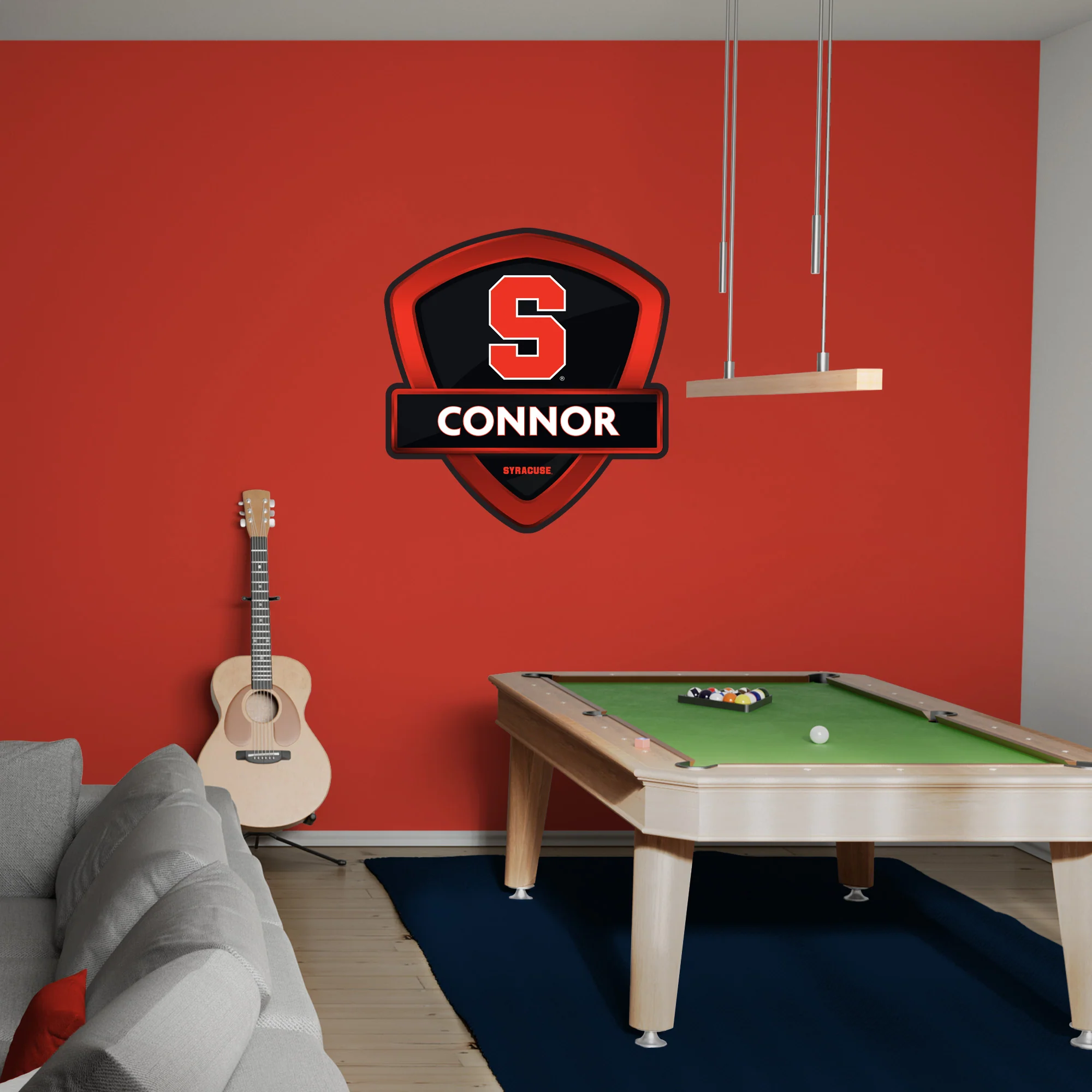 Syracuse Orange - Badge - With Personalized Name - Official NCAA - Reusable Vinyl Wall Decals - Image 3