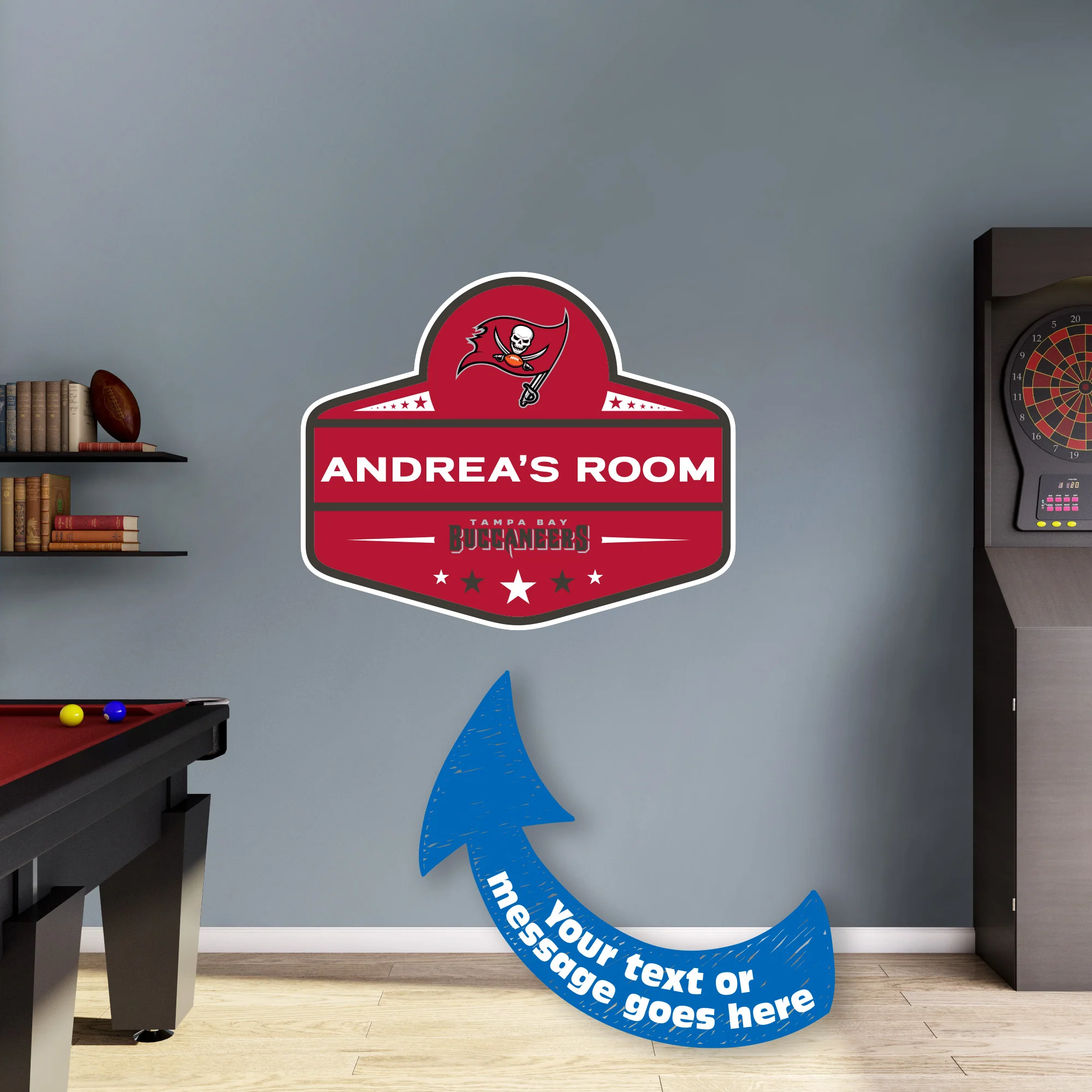 Tampa Bay Buccaneers - Badge - With Personalized Name - Official NFL - Reusable Vinyl Transfer Decal - Image 2