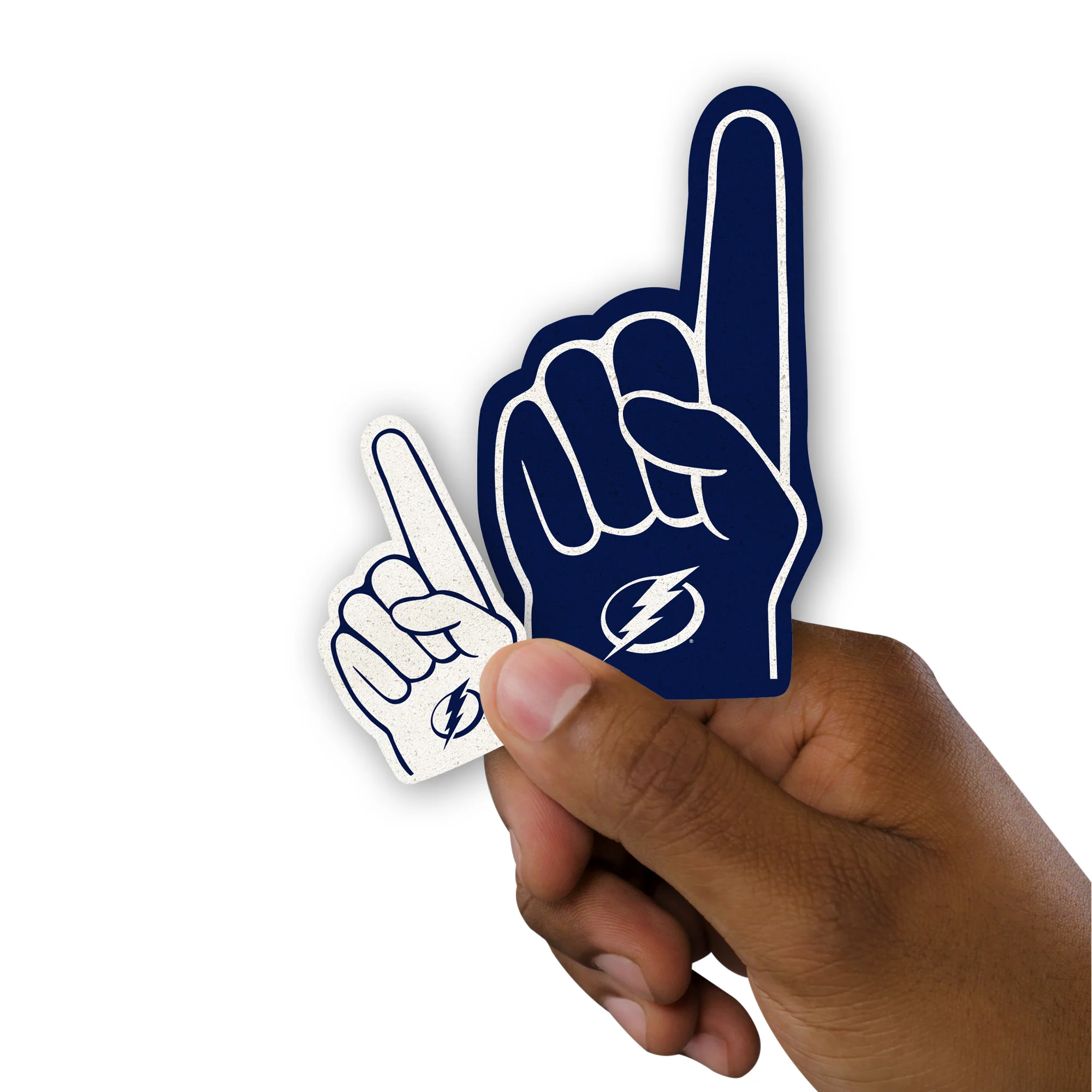 Tampa Bay Lightning - 5 Foam Finger Minis (Mixed Sizes) - Official NHL - Reusable Vinyl Decals - Image 2
