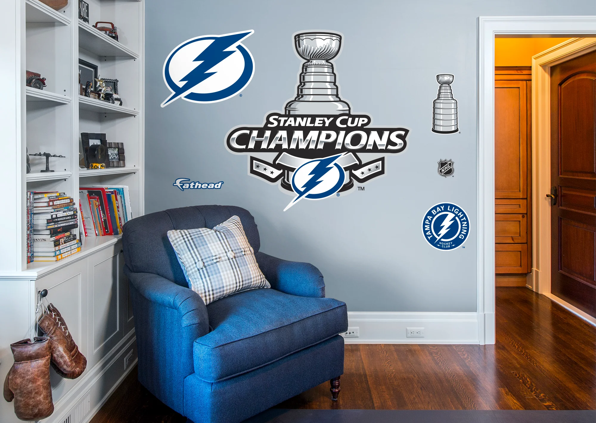 Tampa Bay Lightning - RealBig 2021 Stanley Cup Champions Logo Collection - Official NHL - Reusable Vinyl Wall Decals