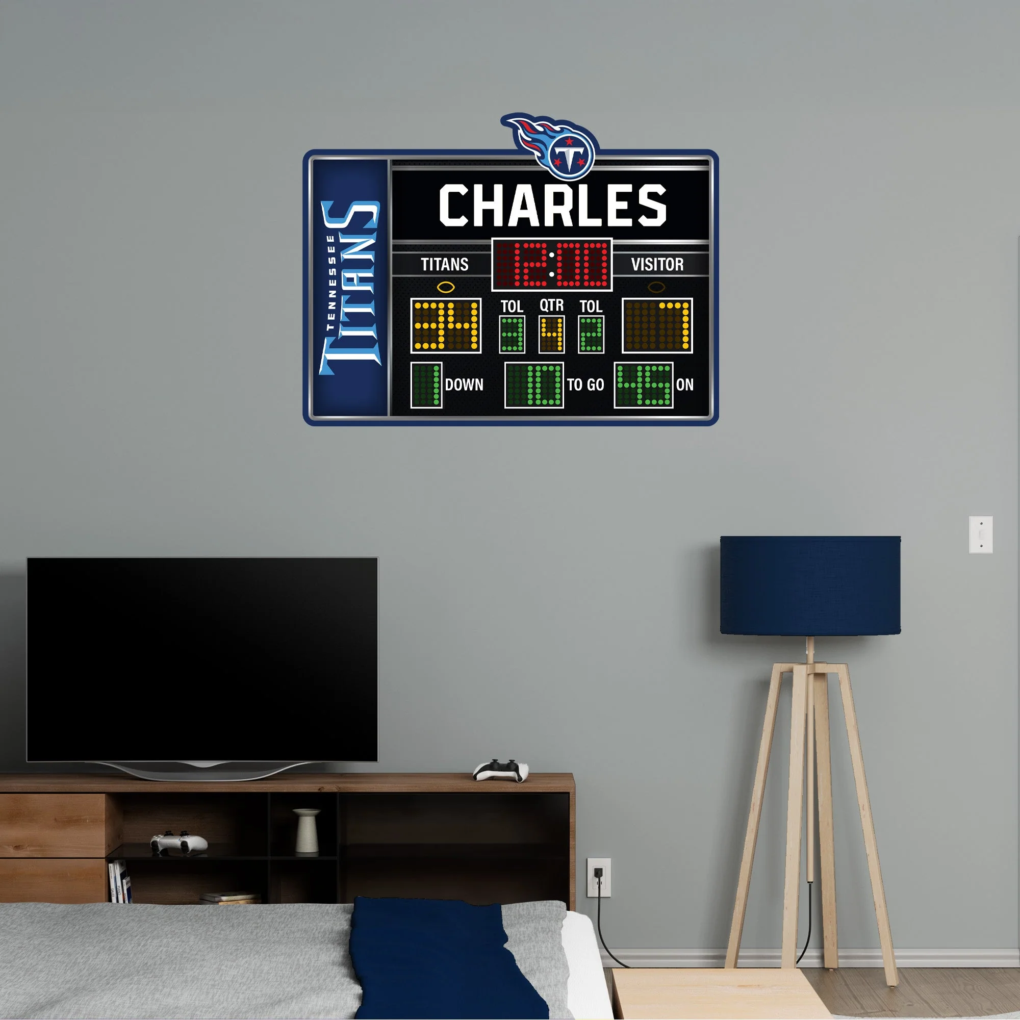 Tennessee Titans - Scoreboard Graphic - With Personalized Name - Official NFL - Reusable Vinyl Wall Decals - Image 4