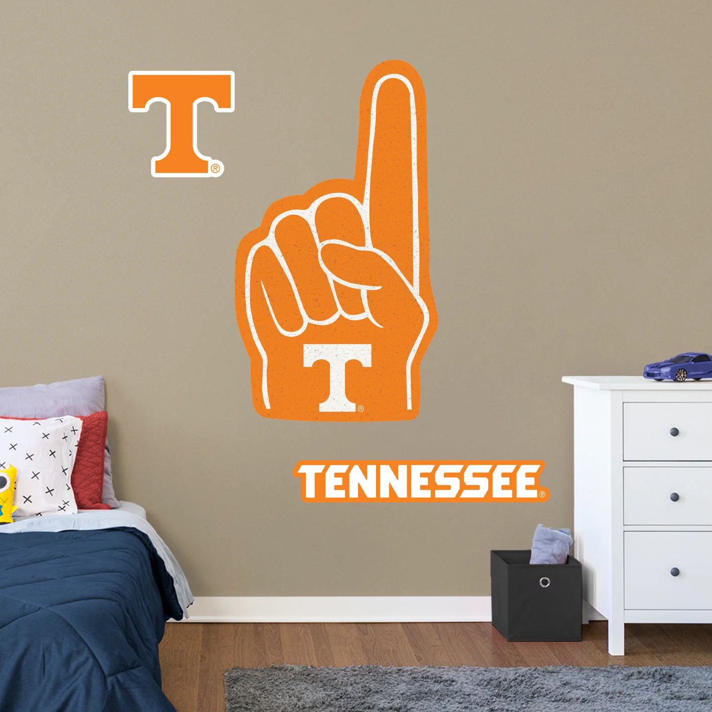 Tennessee Volunteers - RealBig Foam Finger Collection - Official NCAA - Reusable Vinyl Wall Decals - Image 2