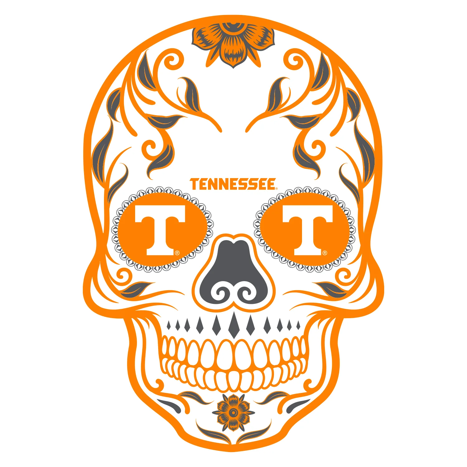 Tennessee Volunteers - Sugar Skull Logo - Outdoor Wall Decals - Official NCAA - Scratch Resistant Alumigraphics Smooth - Image 3