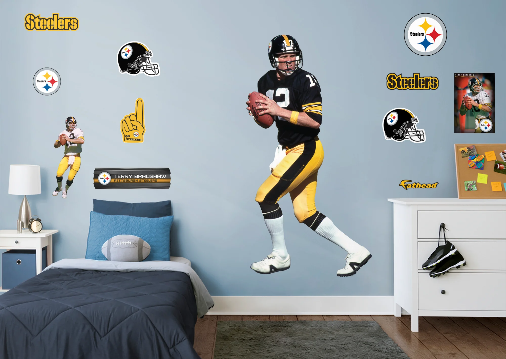 Terry Bradshaw - RealBig Legend Collection - Official NFL - Pittsburgh Steelers - Reusable Vinyl Wall Decals