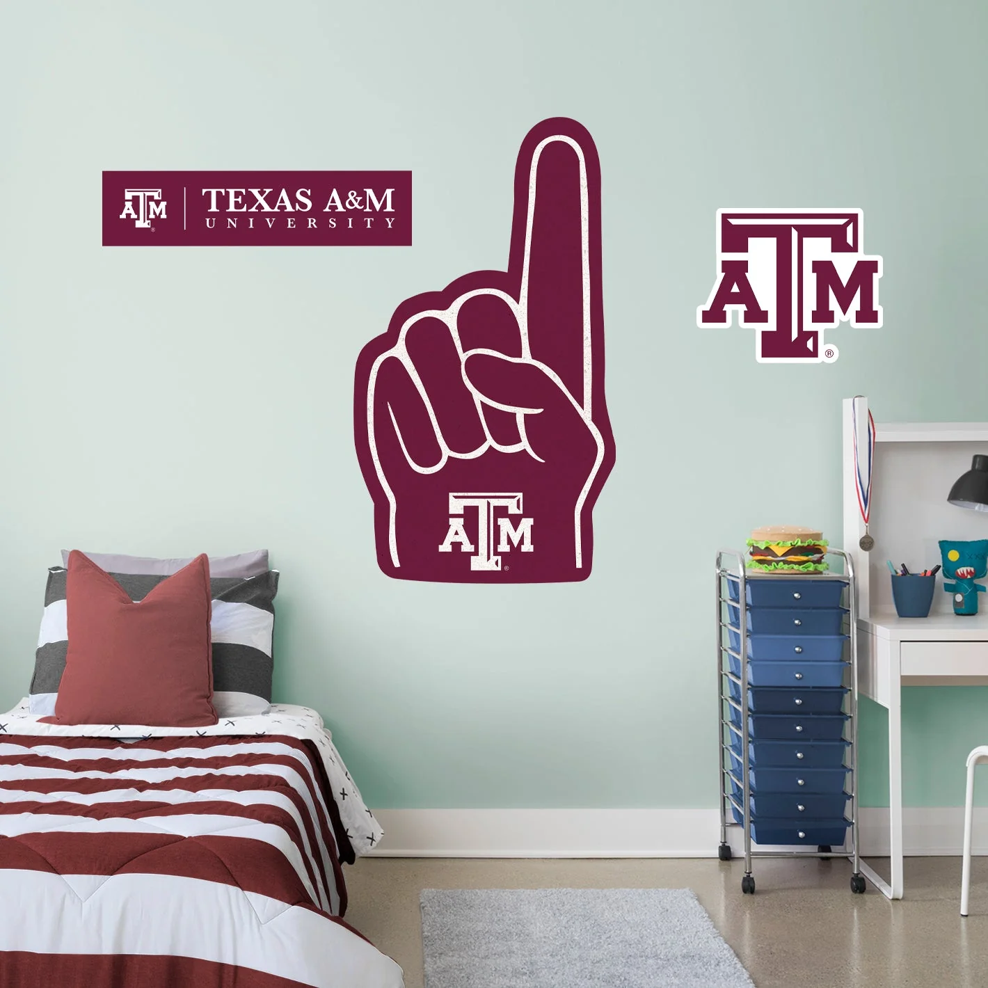 Texas A&M Aggies - RealBig Foam Finger Collection - Official NCAA - Reusable Vinyl Wall Decals - Image 9
